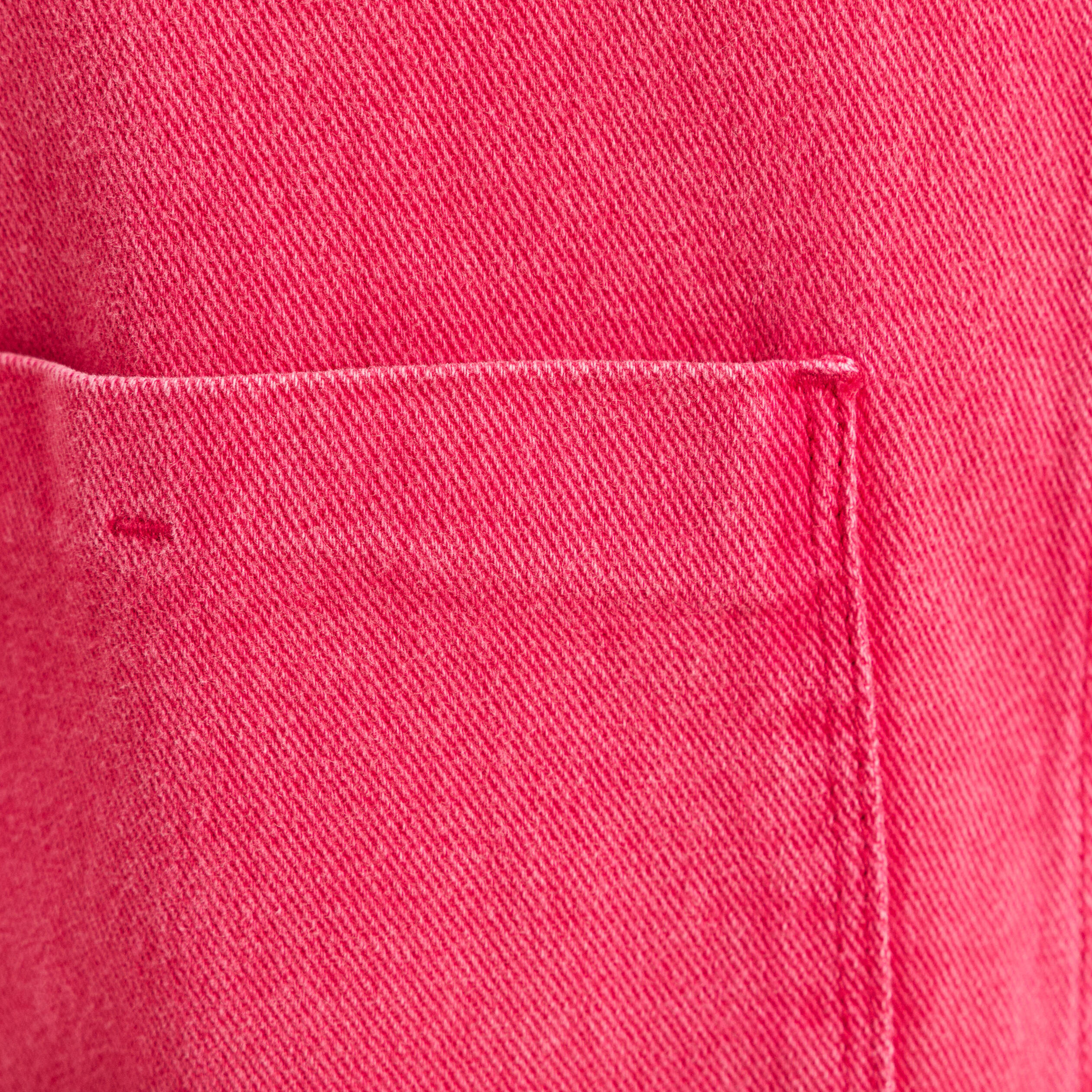Veste ample courte en jean rose fushia femme