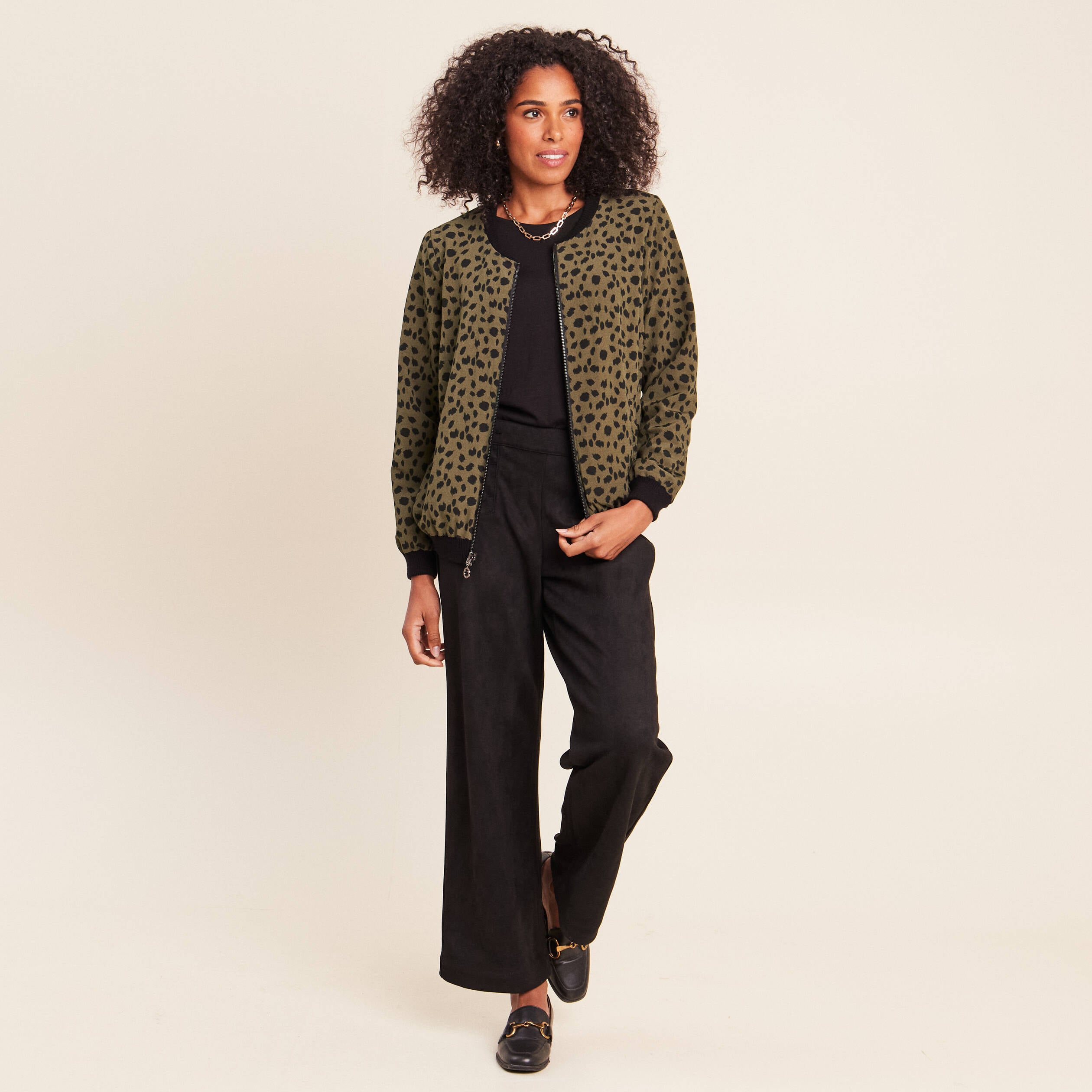 Gilet r&eacute;versible manches longues vert femme