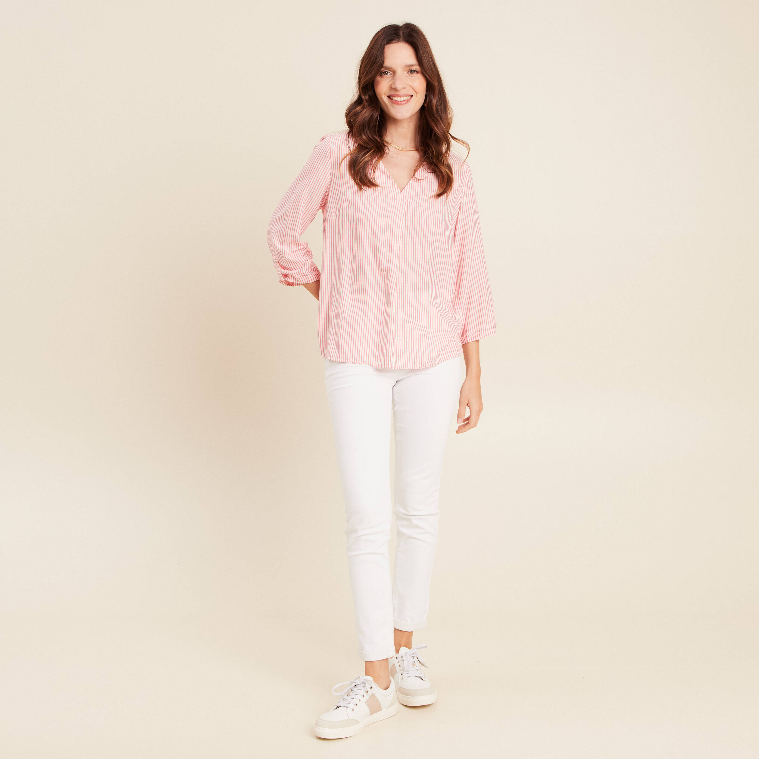 blouse fluide manches 34 rouge femme blouse fluide manches 3/4 rouge femme