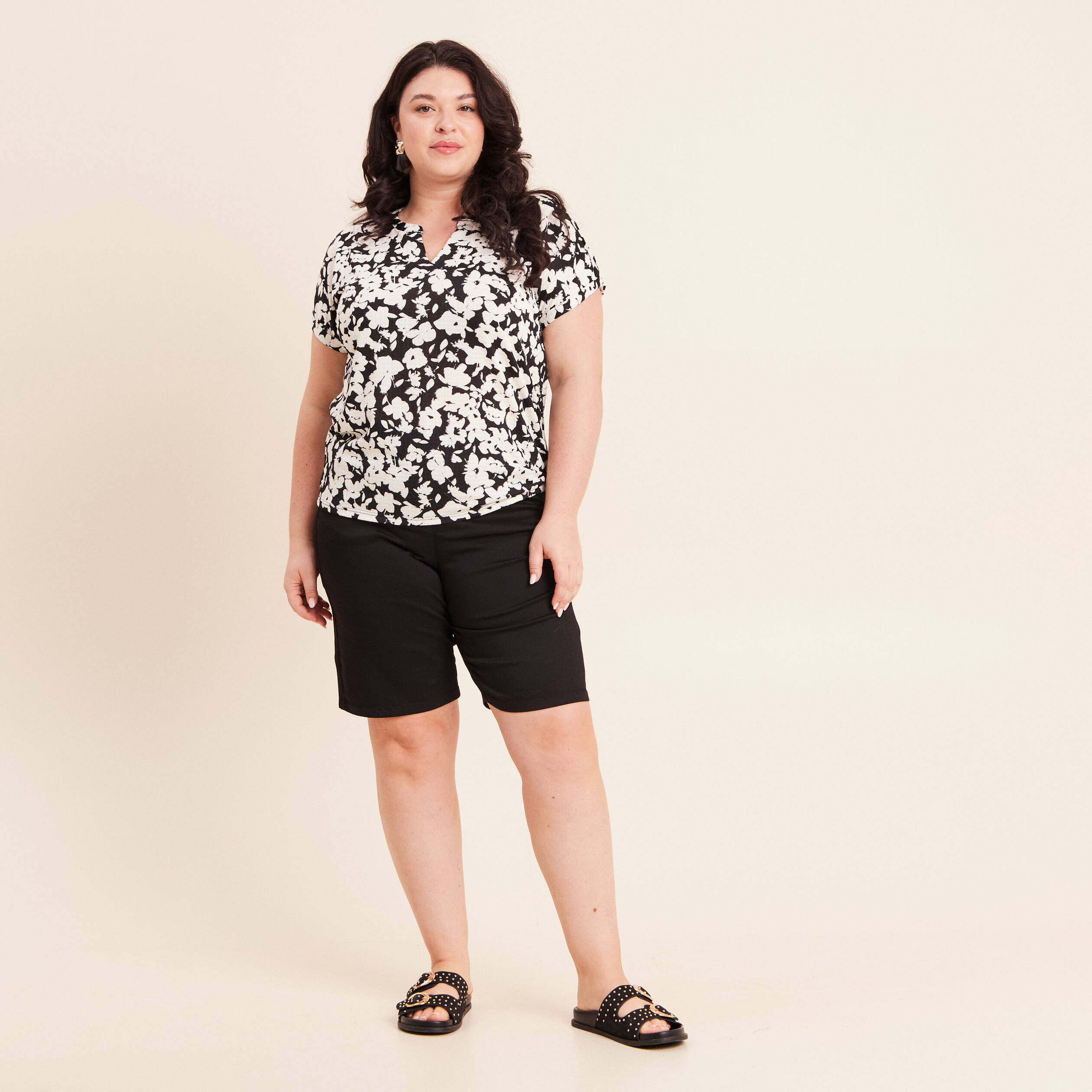T-shirt manches courtes noir femme