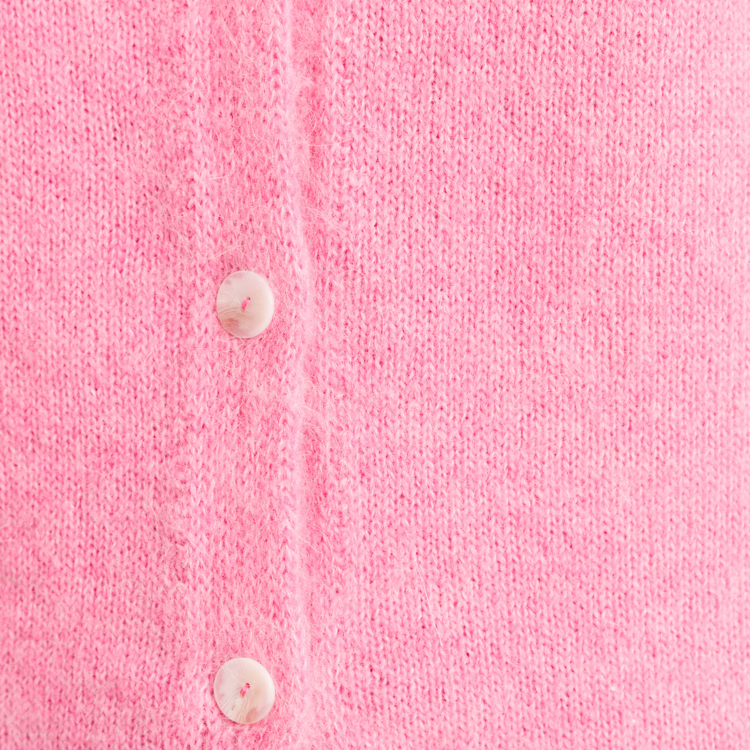 Gilet manches longues col rond rose fushia femme