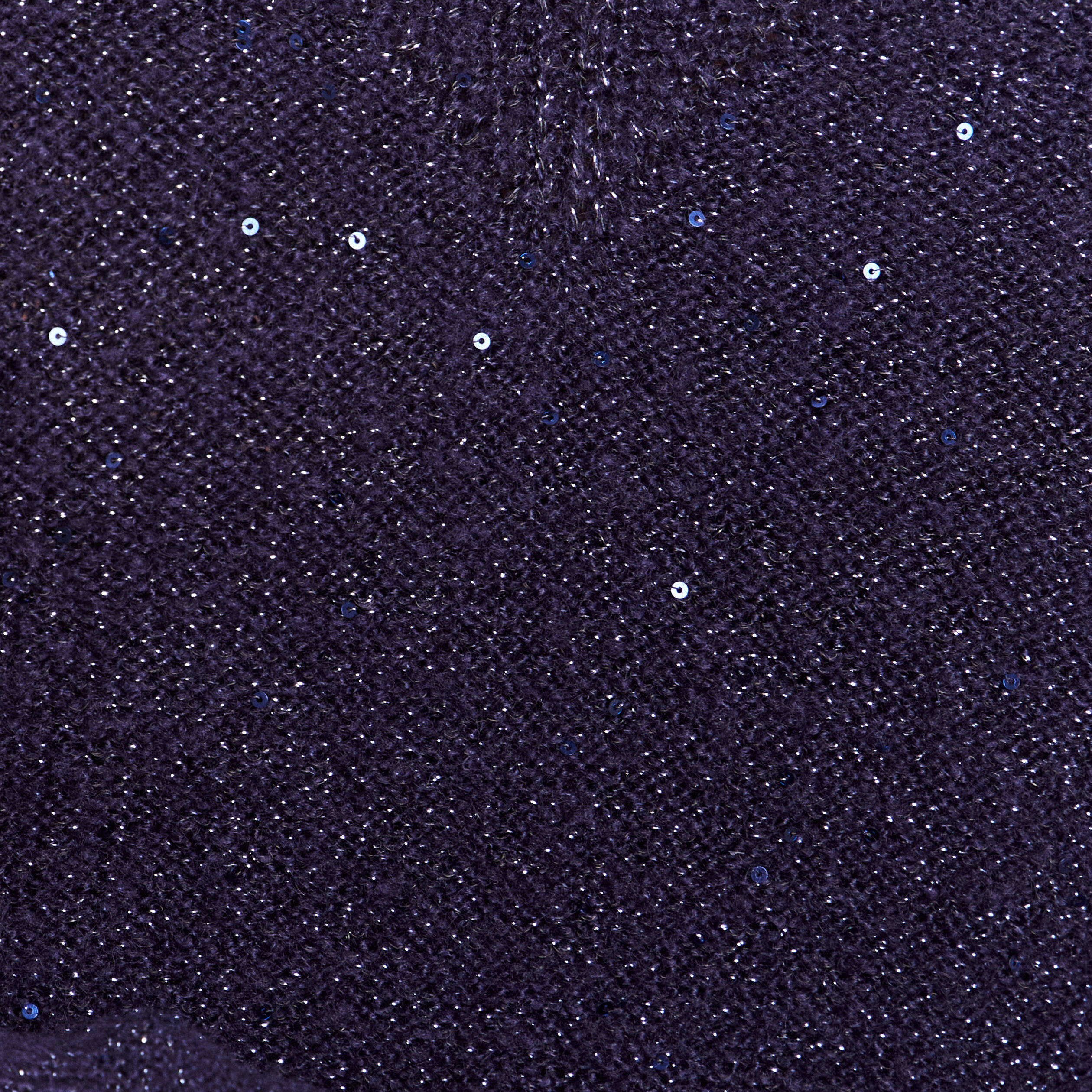 Pull col v manches longues &agrave; sequins bleu marine femme
