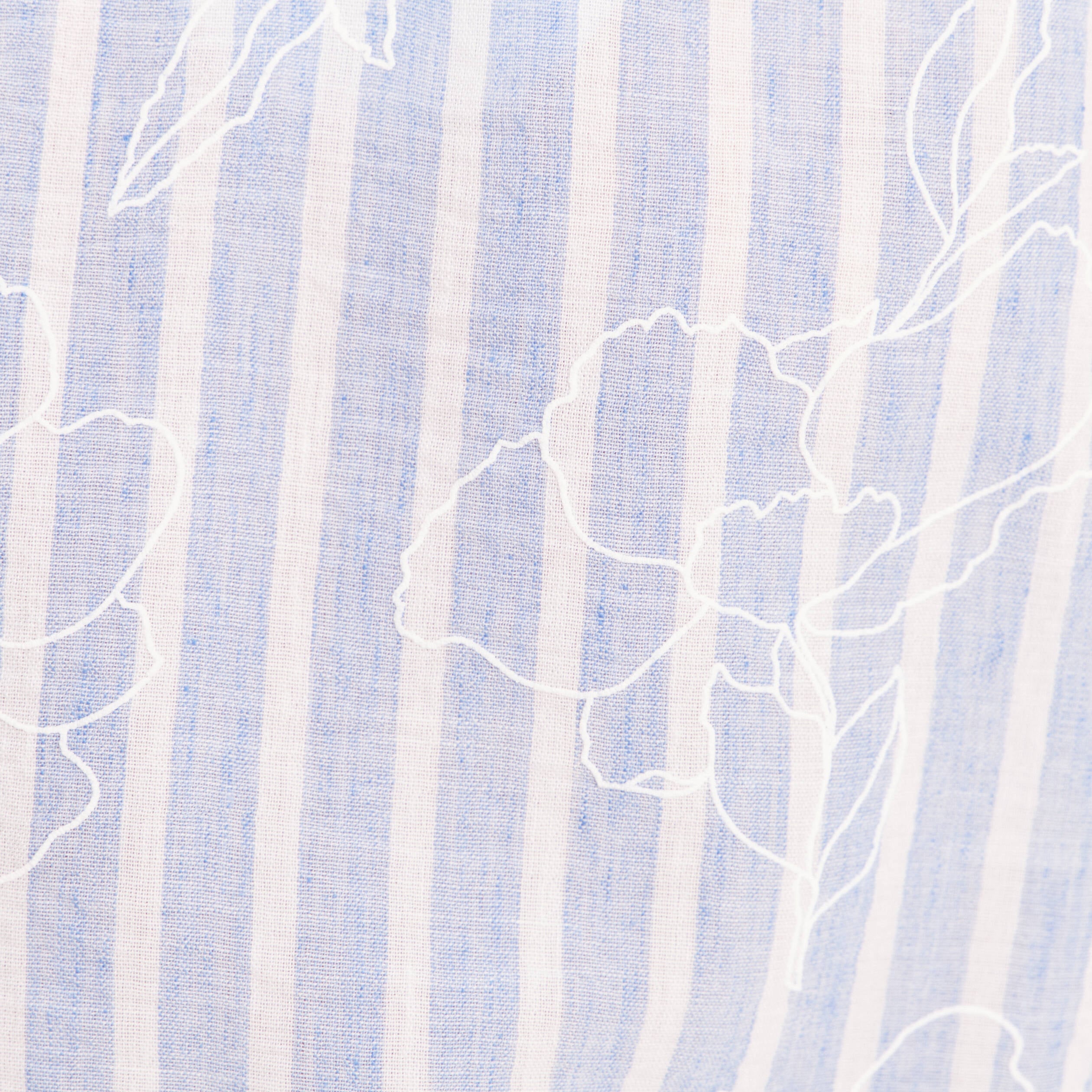 Blouse ample col chemise manches courtes bleu femme