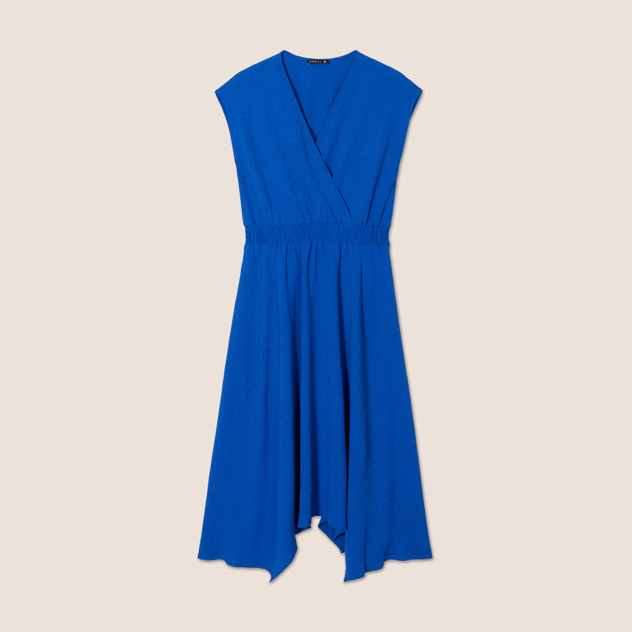 robe evasee taille smockee bleu electrique femme Robe évasée taille smockée bleu electrique femme