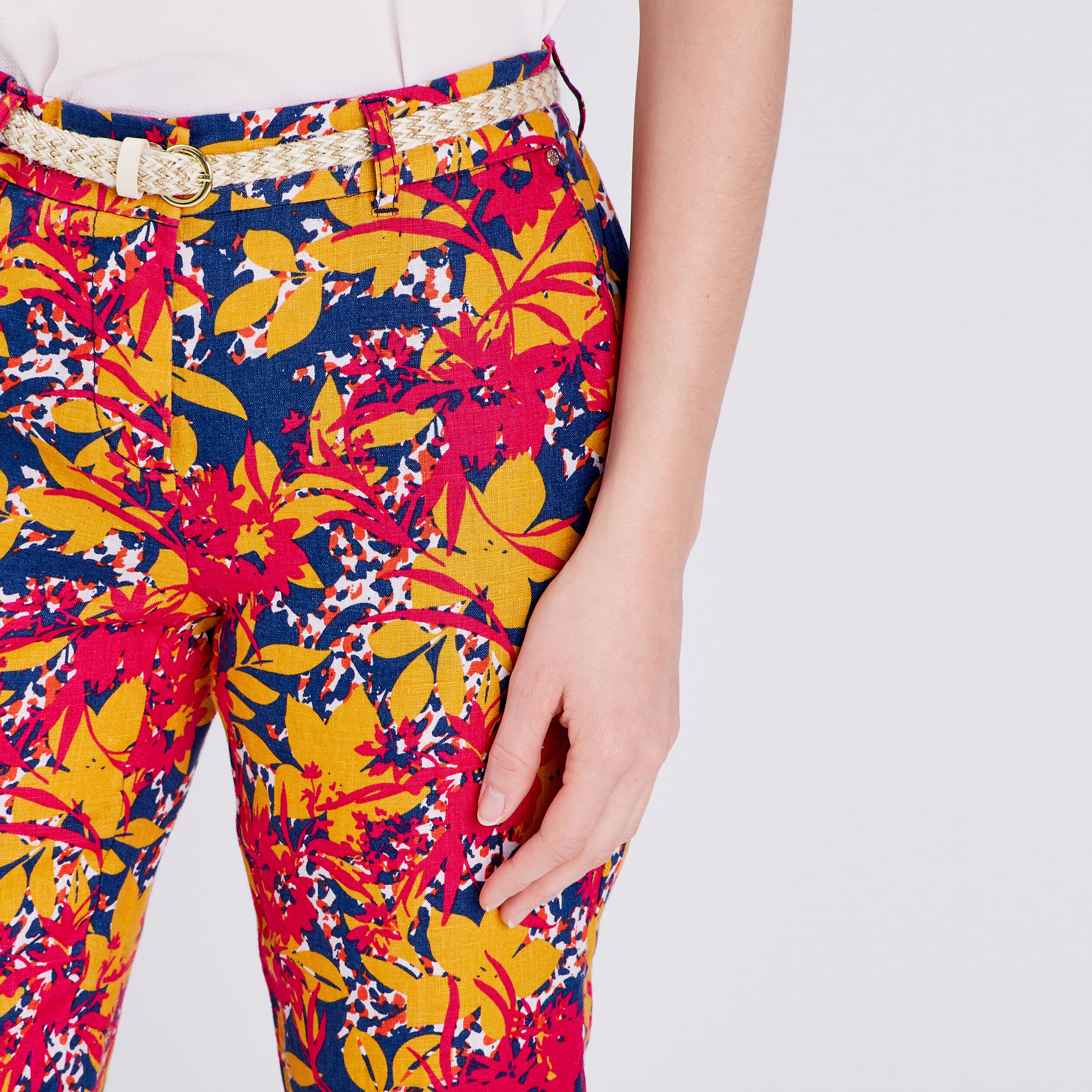 pantalon a ceinture multicolore femme Pantalon à ceinture multicolore femme