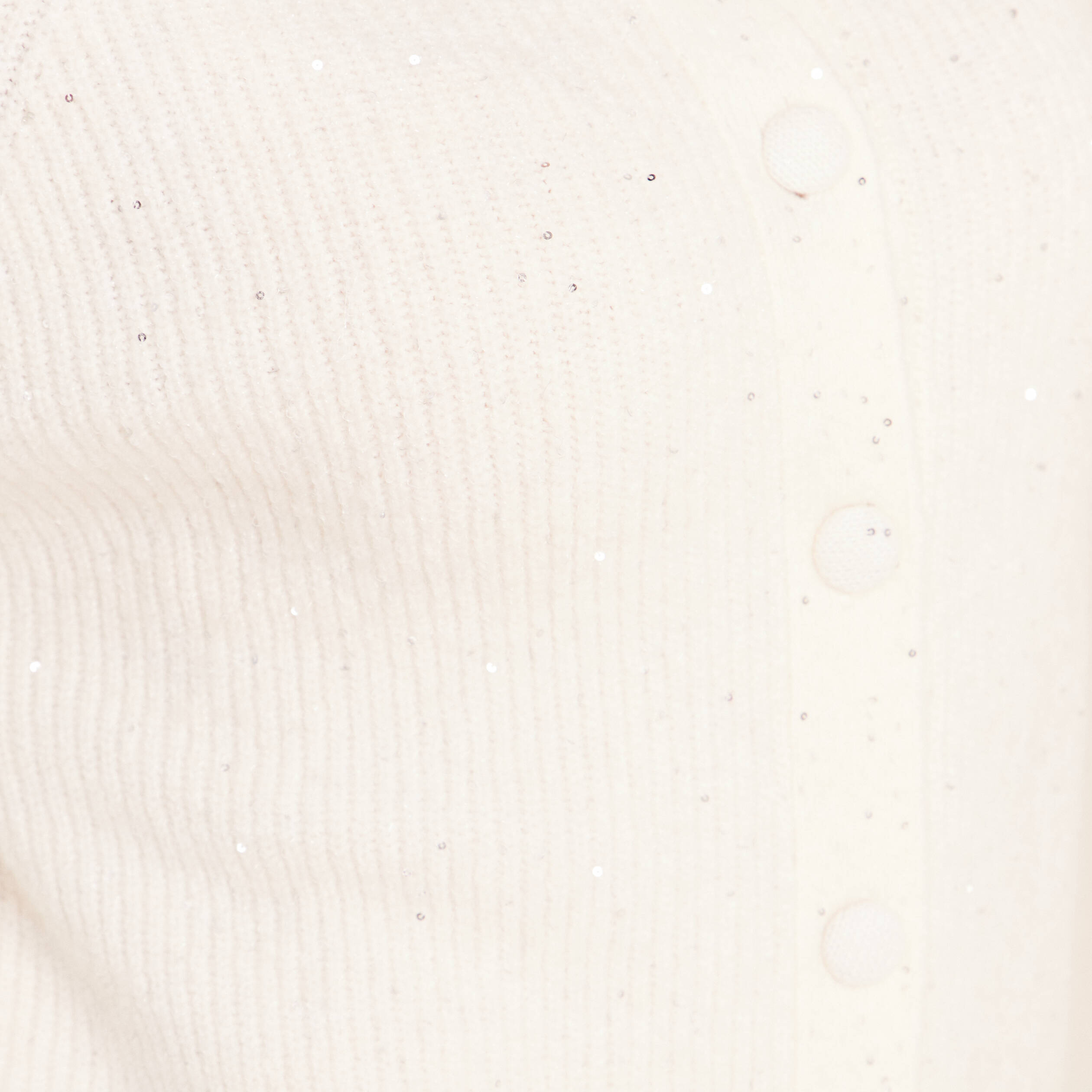Cardigan col rond &agrave; sequins ecru femme