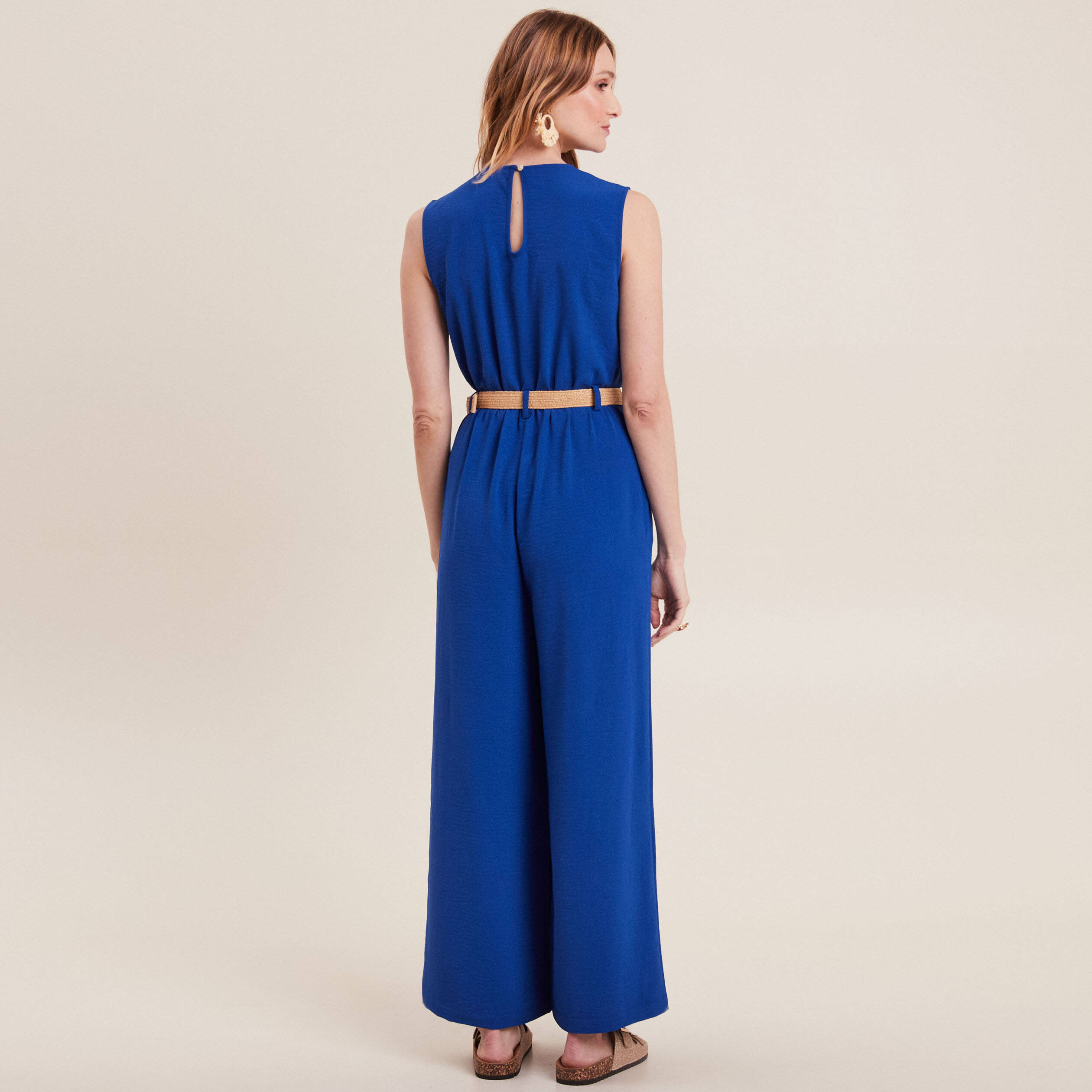 combinaison pantalon fluide bleu electrique femme Combinaison pantalon fluide bleu electrique femme