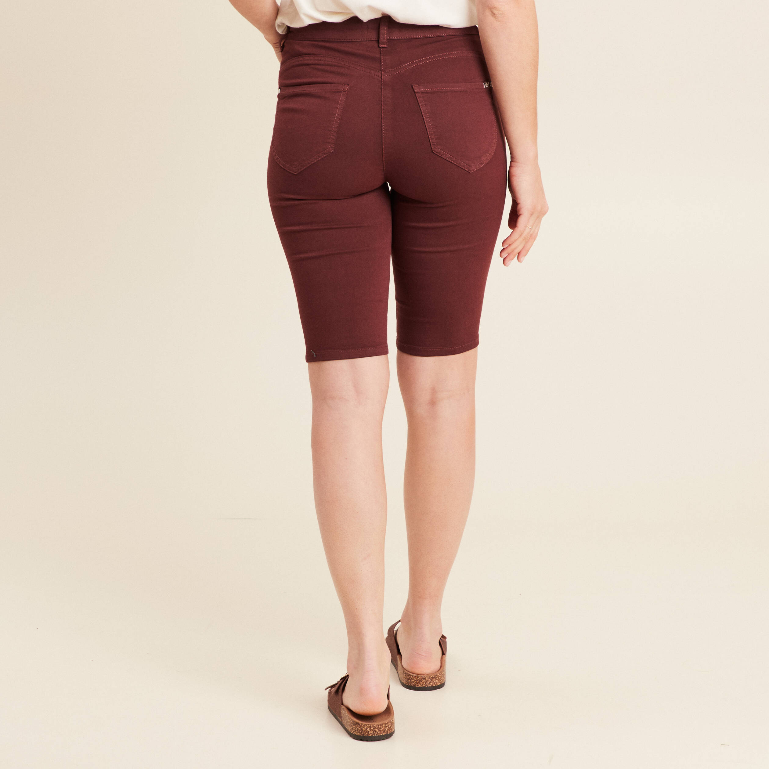 Bermuda magique Le L&eacute;ger bordeaux femme