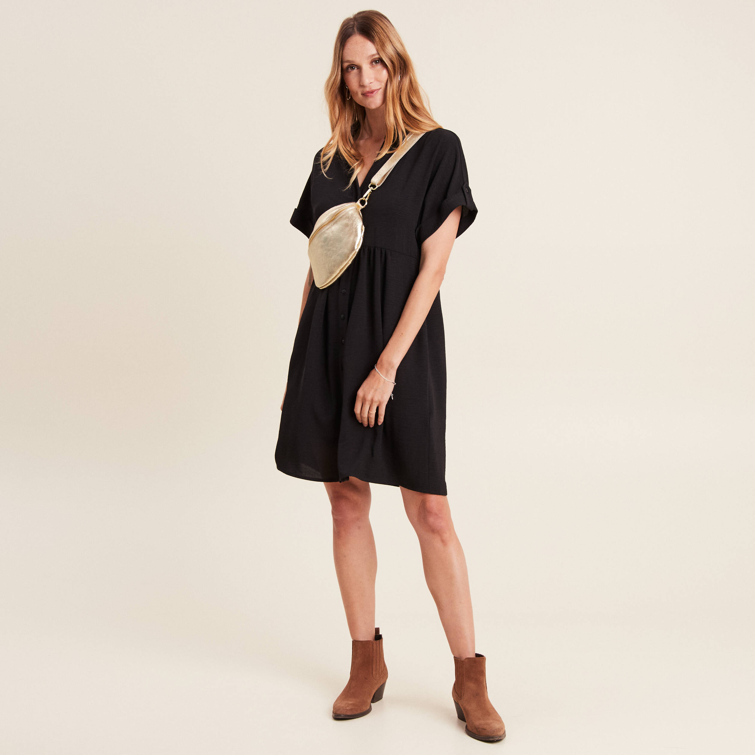 Robe chemise fluide femme best sale
