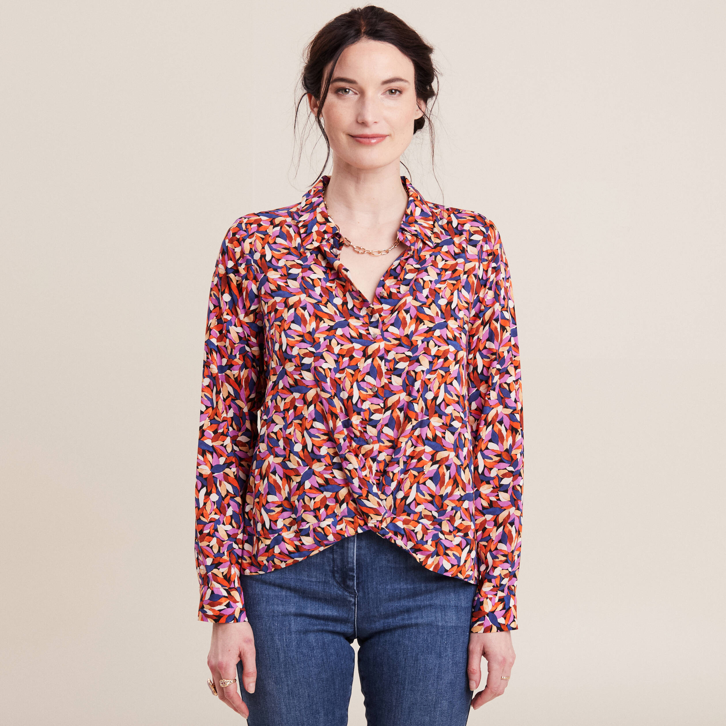 Chemise Longue Esprit Violet - Taille L - Occasion Très Bon état