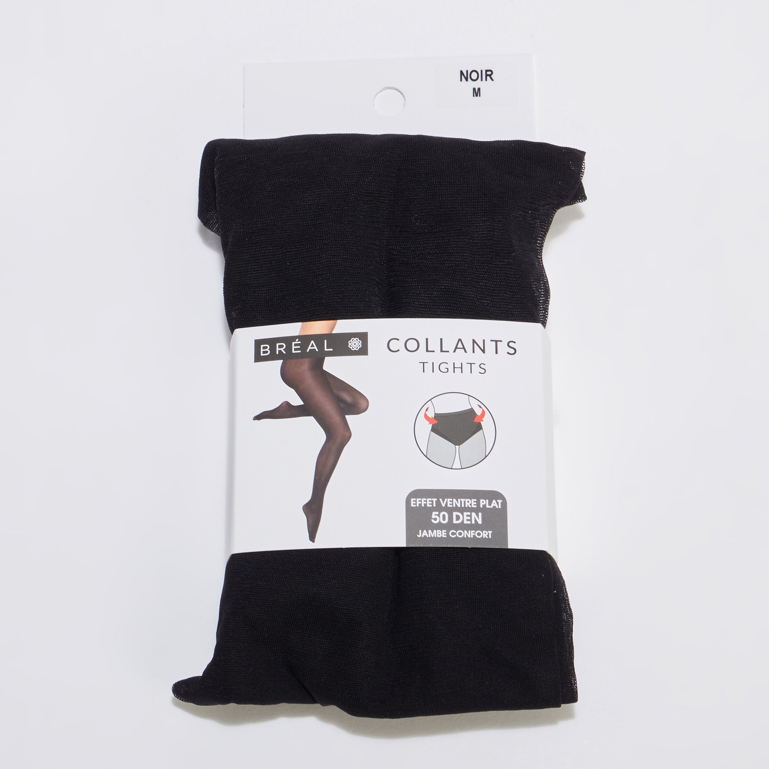 Collants effet ventre plat noir femme