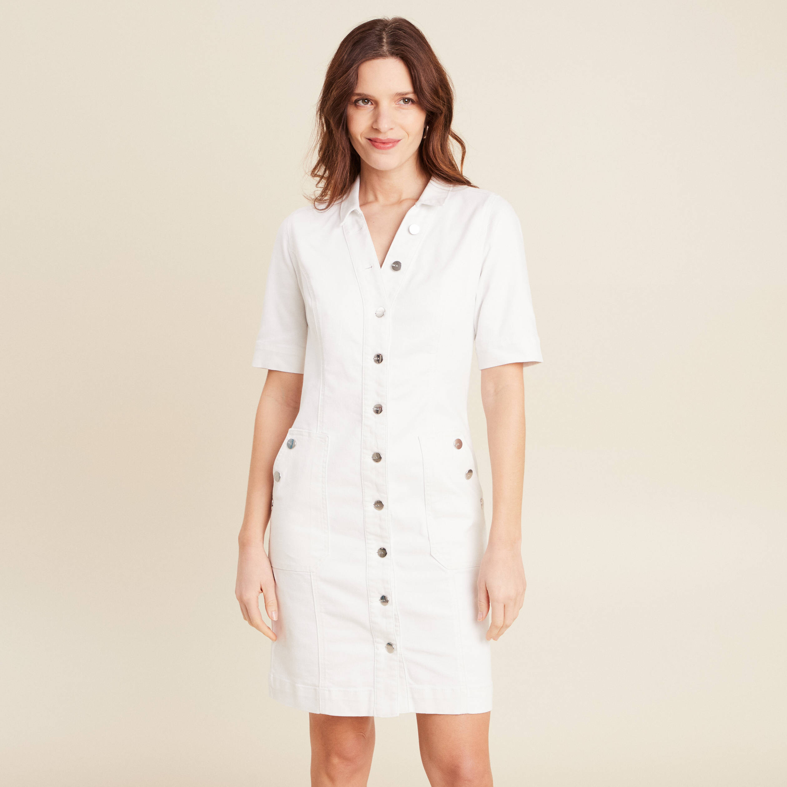 robe droite en jean ecru femme Robe droite en jean ecru femme