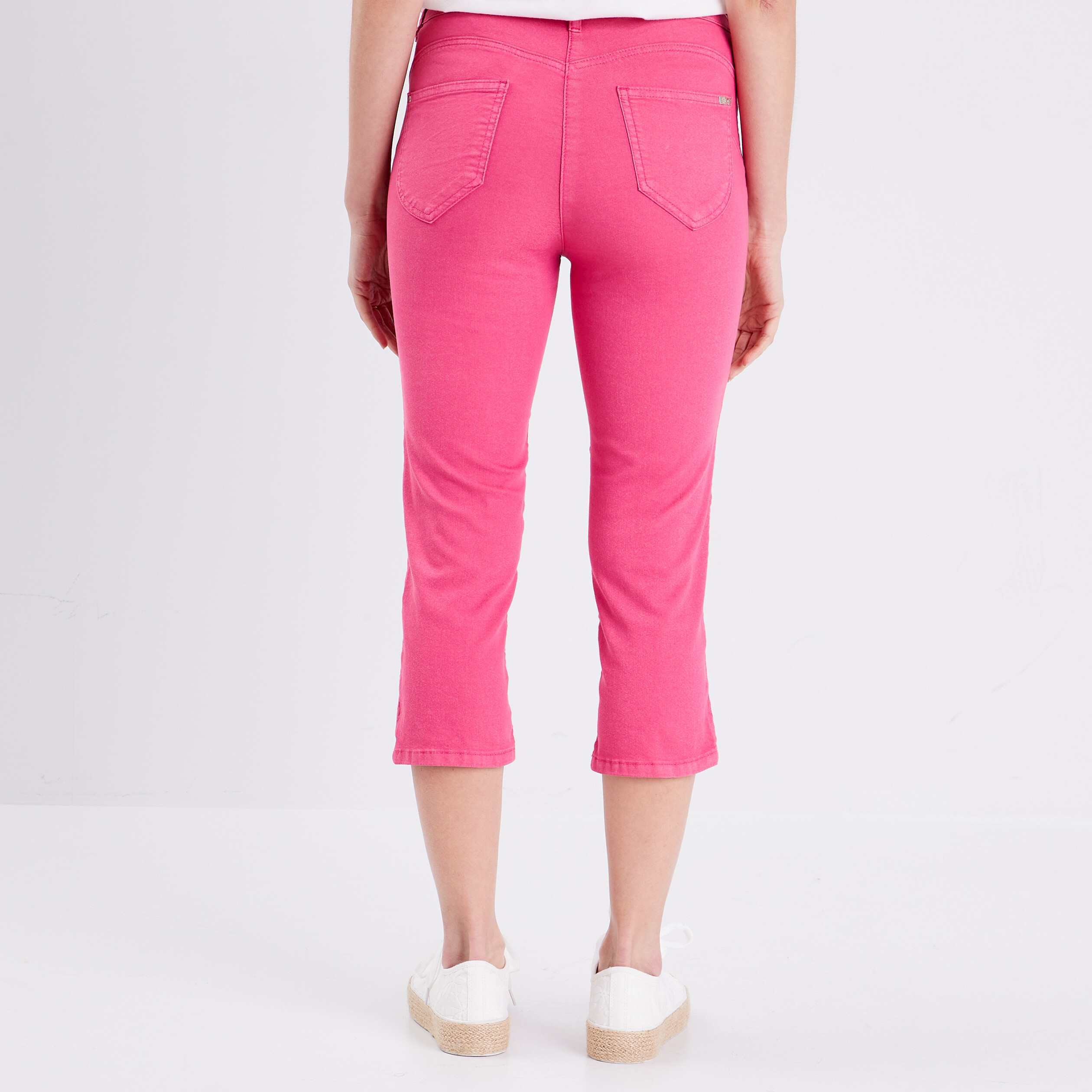 Pantacourt magique Le L&eacute;ger coupe droite rose framboise femme