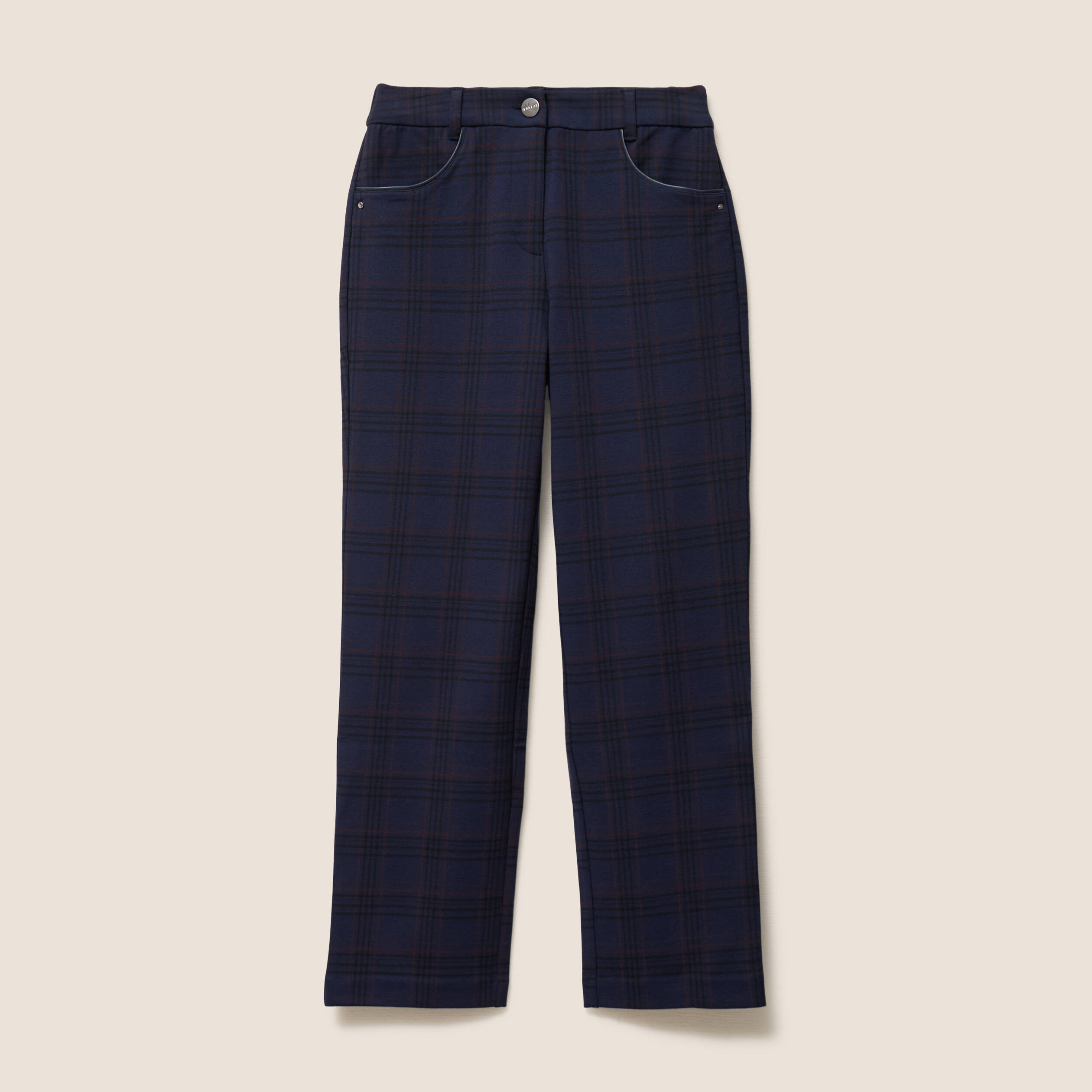 Pantalon droit bleu marine femme