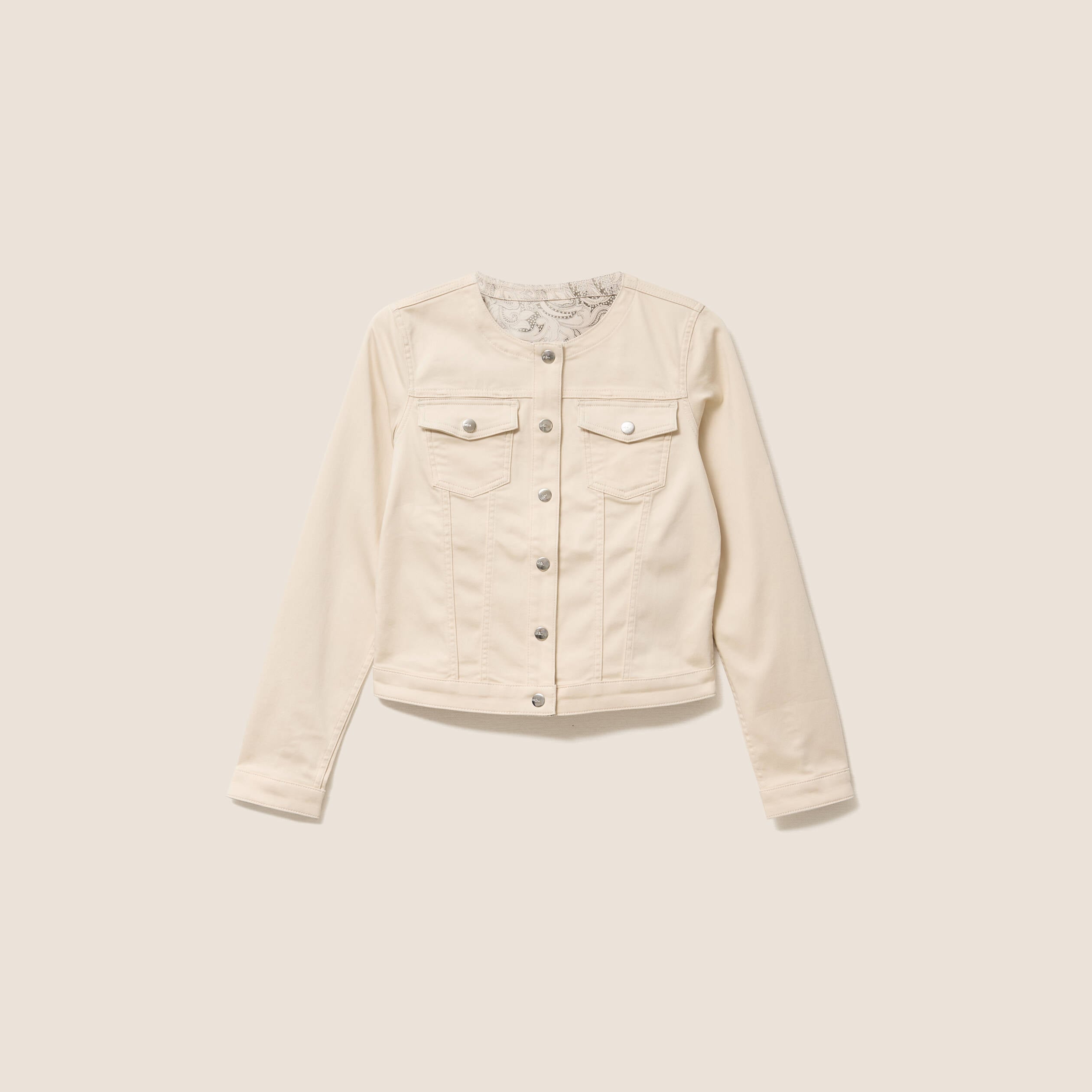 Veste cintr&eacute;e r&eacute;versible manches longues blanc femme