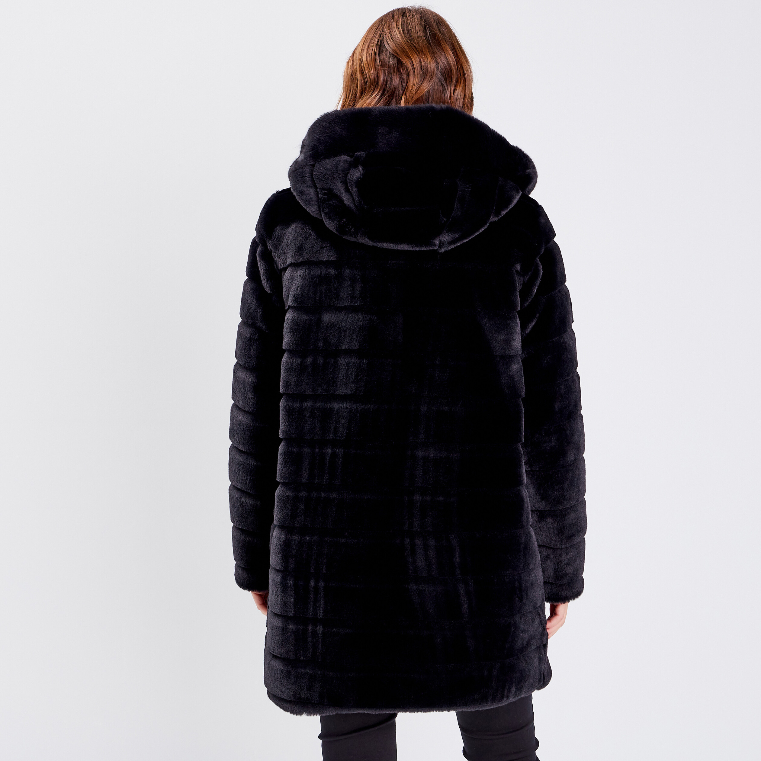 Doudoune droite réversible noir femme
