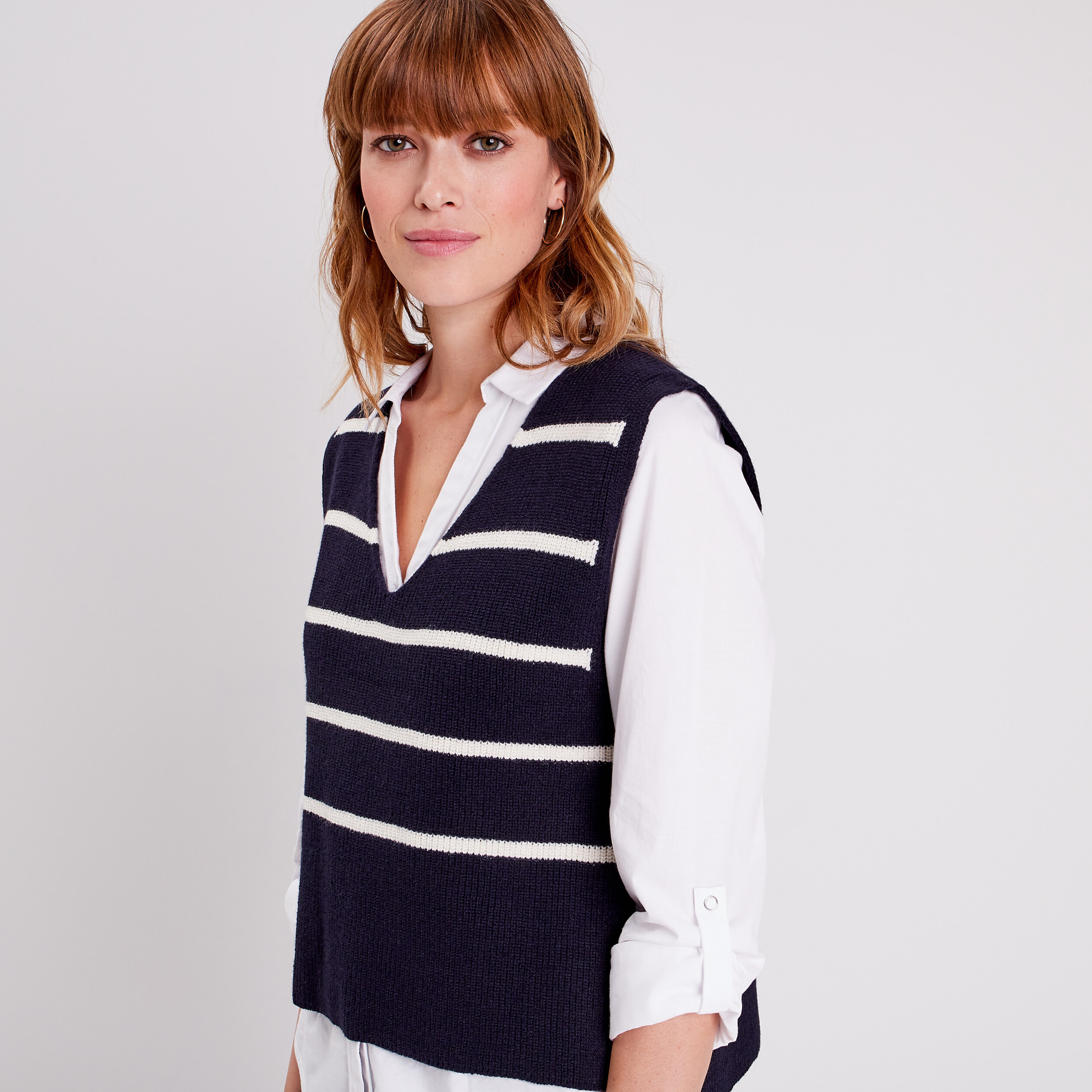 Pull sans manches Femme - Ecru