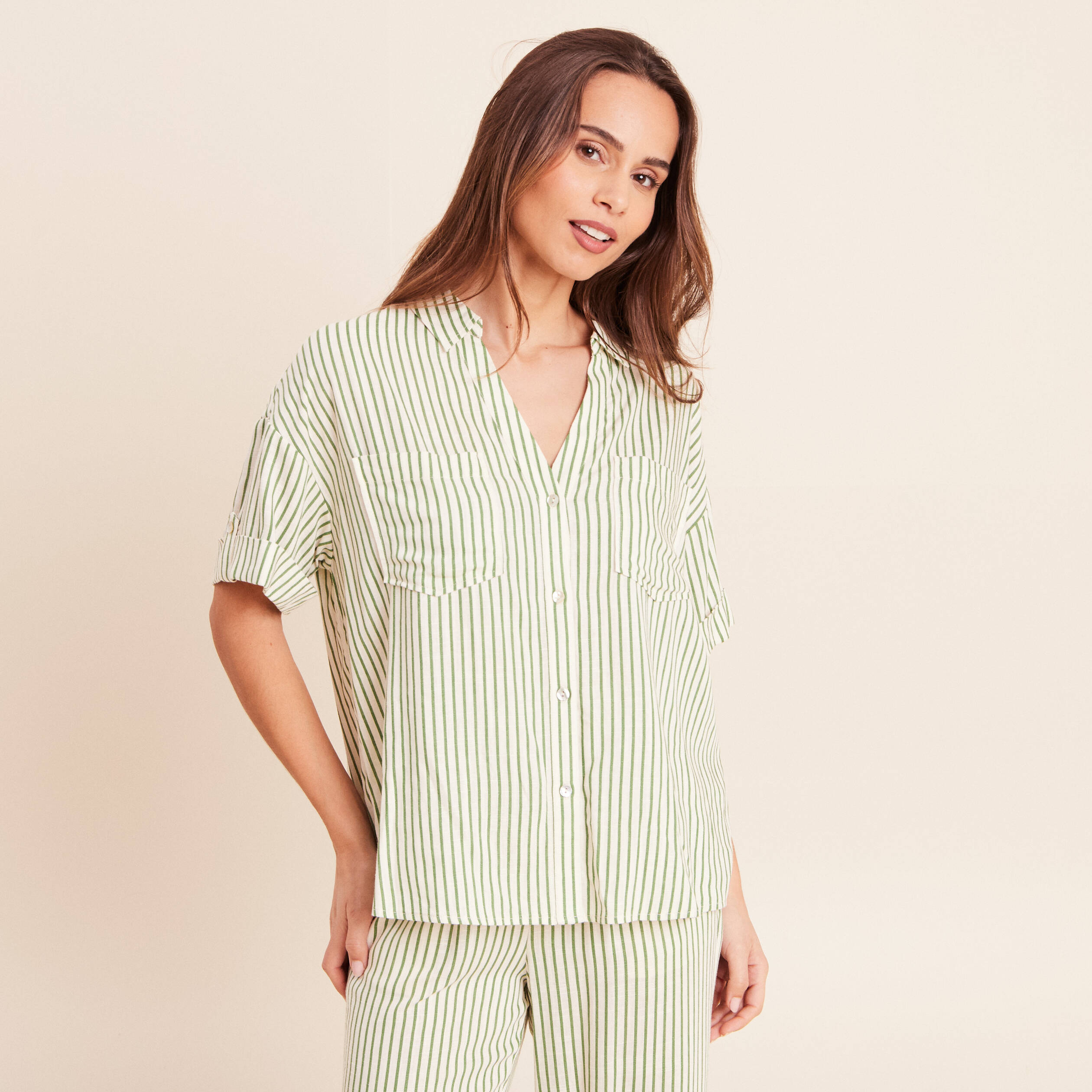 Chemise manches courtes blanc femme