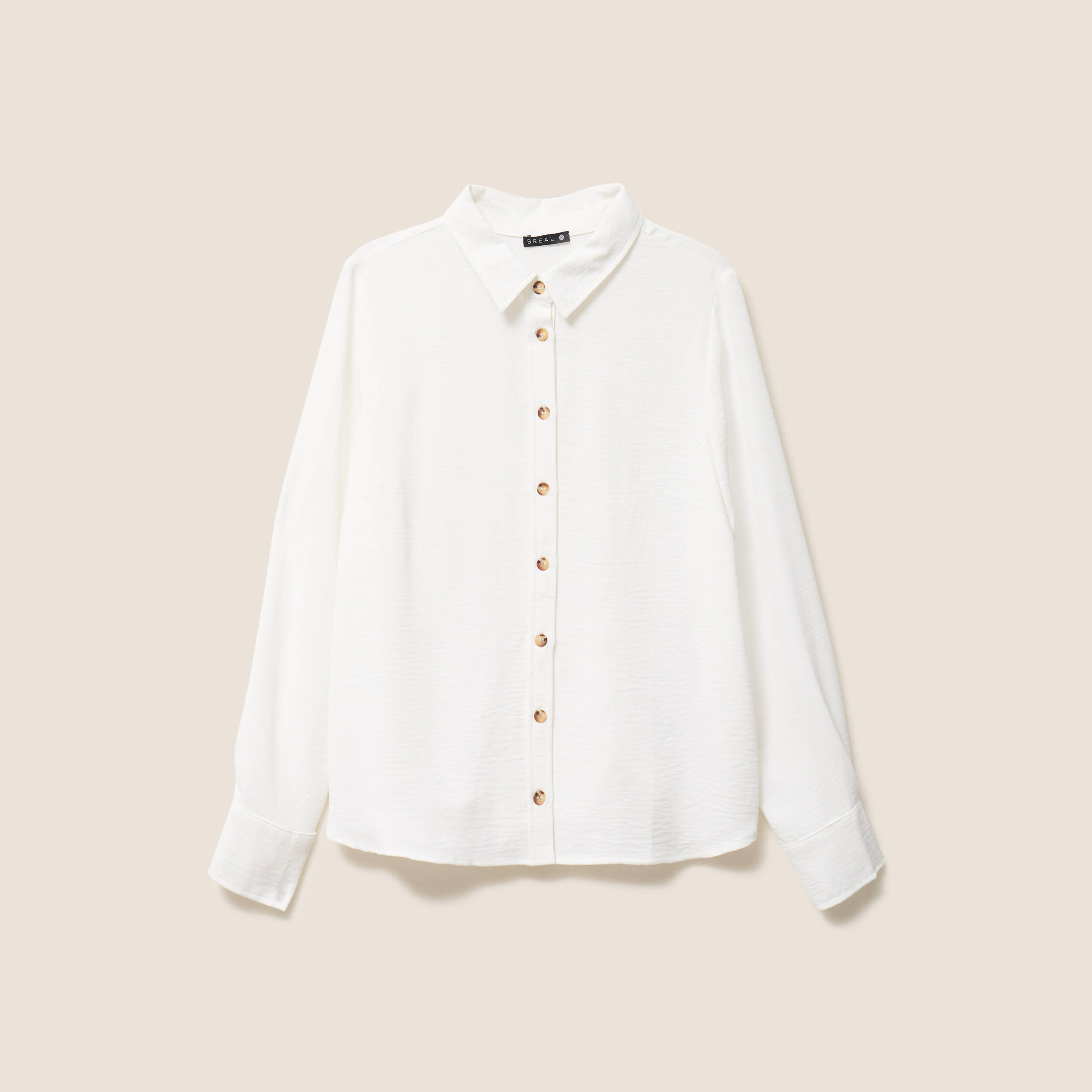 chemise fluide manches longues ecru femme Chemise fluide manches longues ecru femme