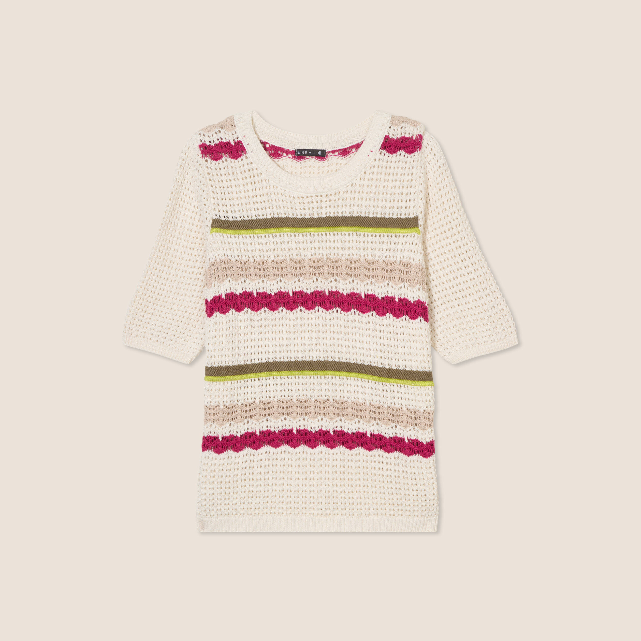 pull dentelle col bateau multicolore femme Pull dentelle col bateau multicolore femme