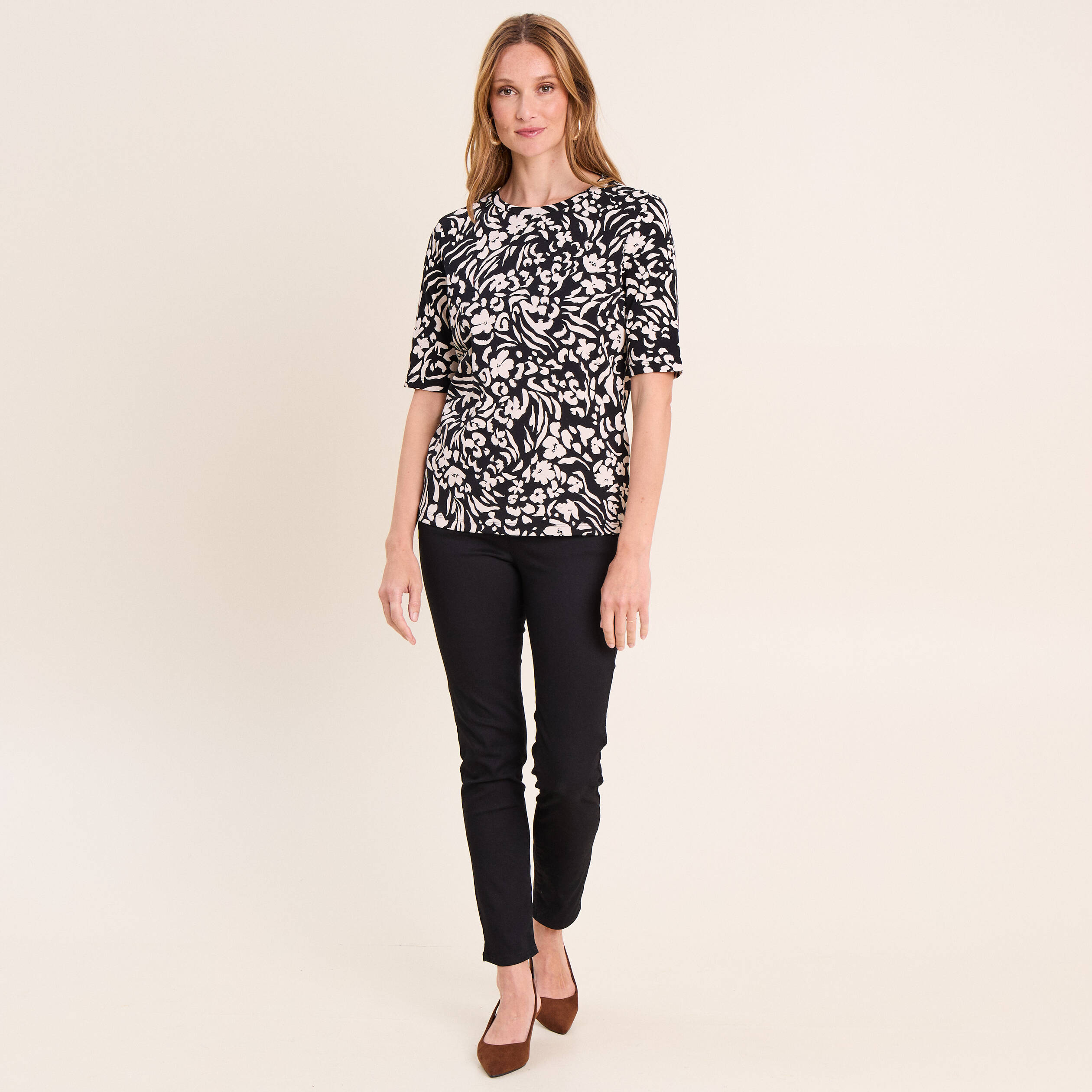 T-shirt en coton biologique noir femme