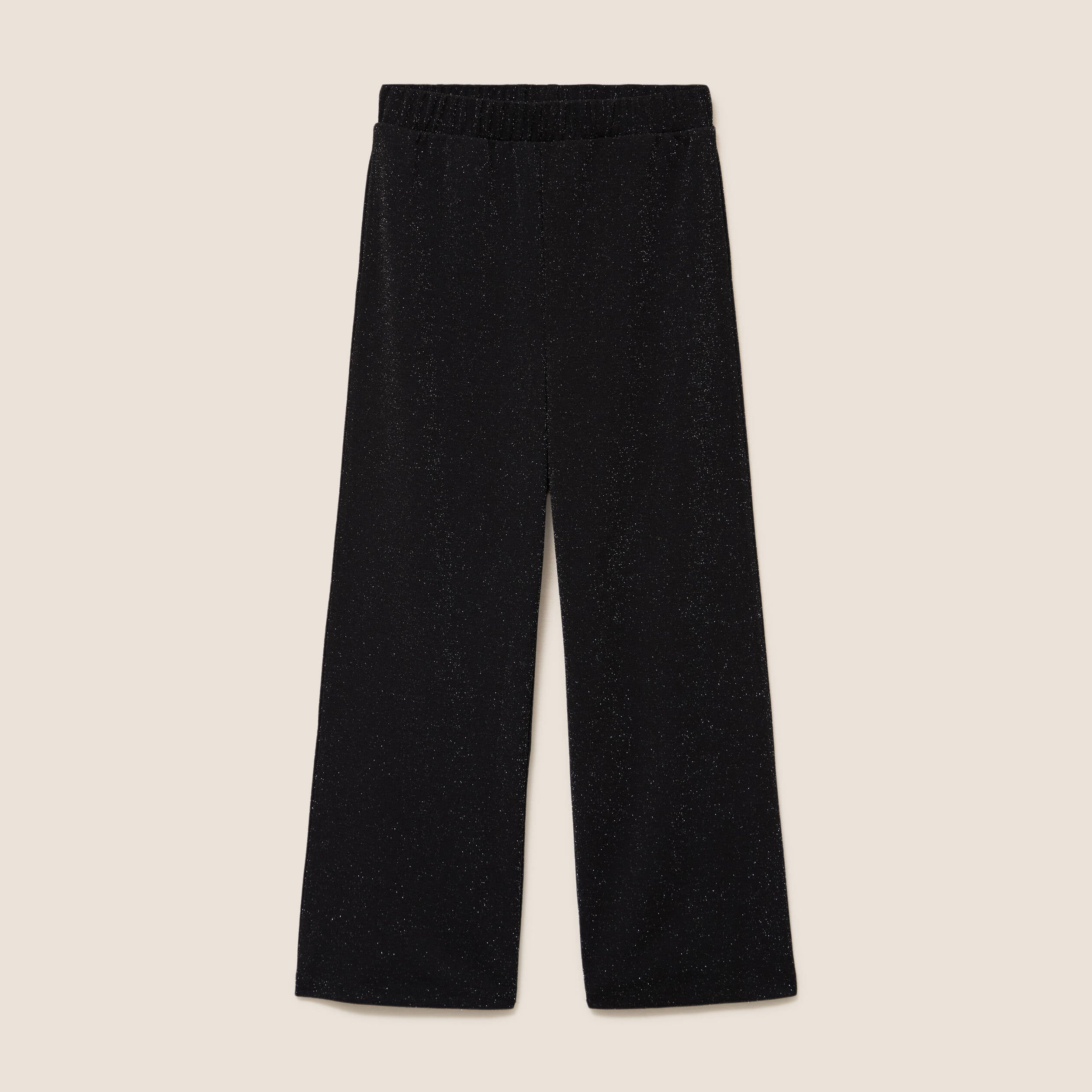 Pantalon large taille haute noir femme