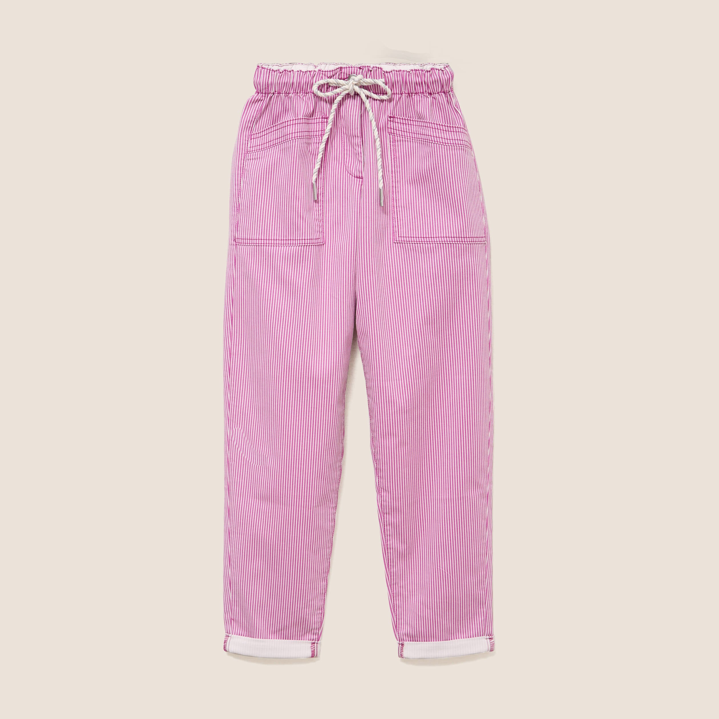 Pantalon coupe mom 7/8&egrave;me rose femme
