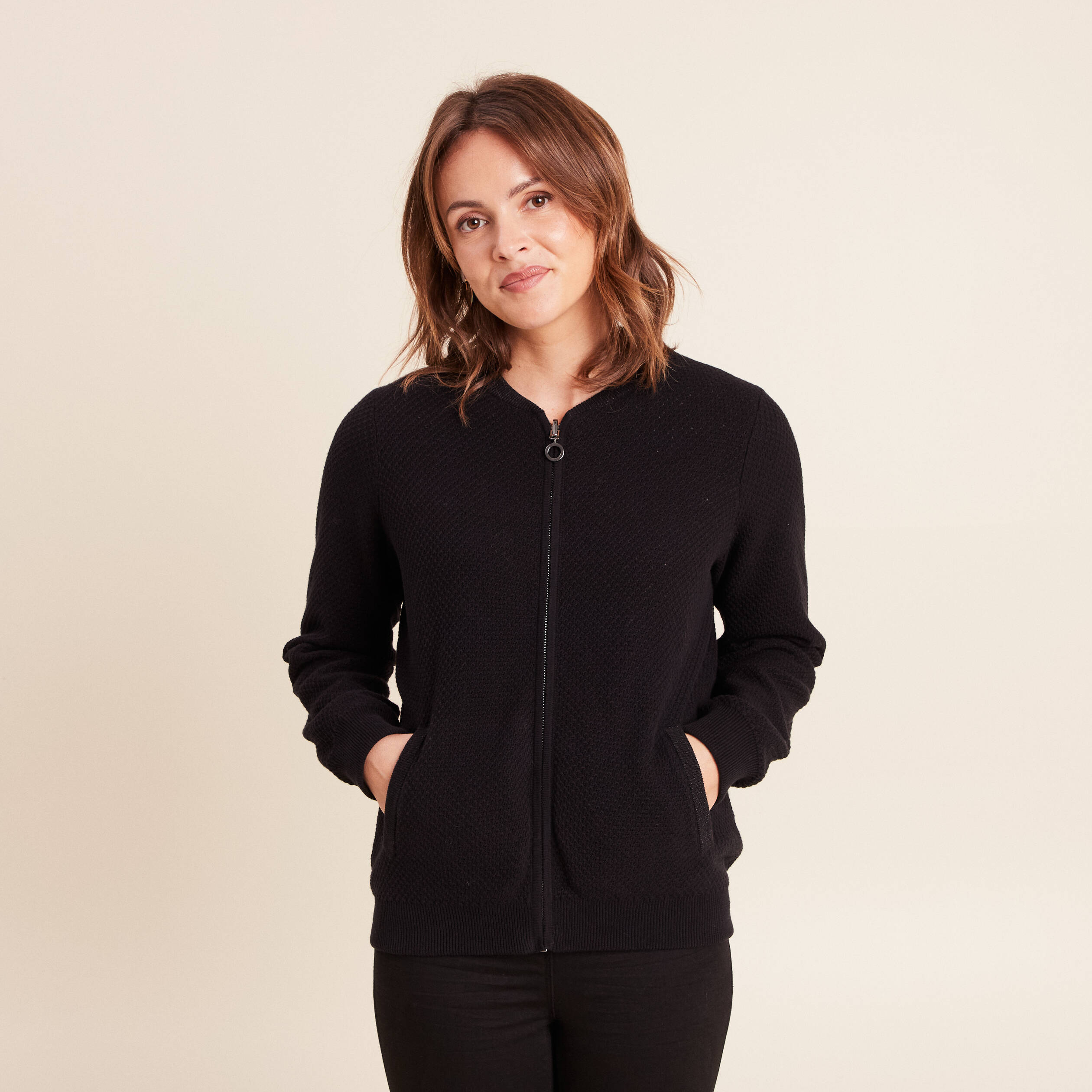 Gilet r&eacute;versible esprit bomber noir femme