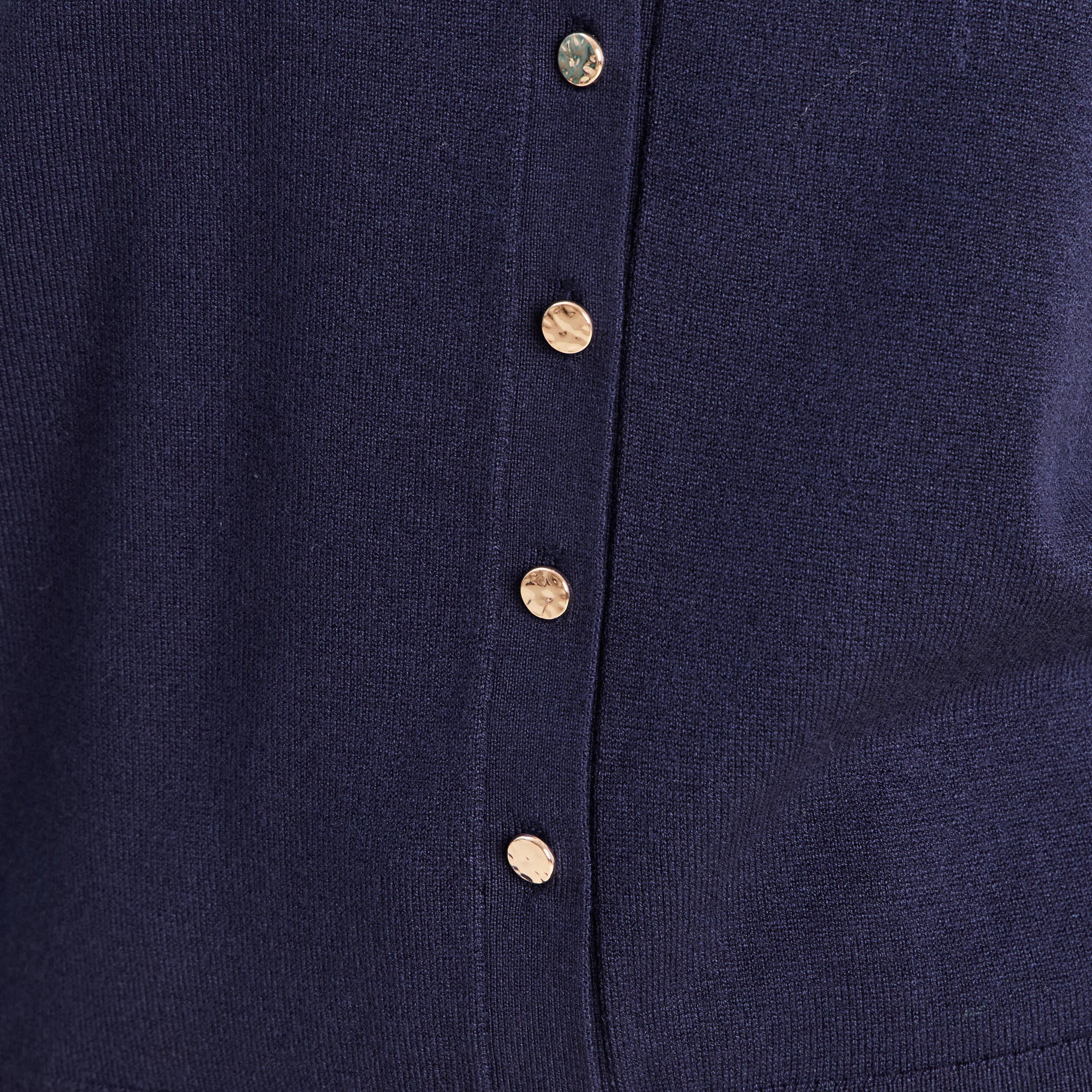 Gilet manches longues col rond bleu marine femme