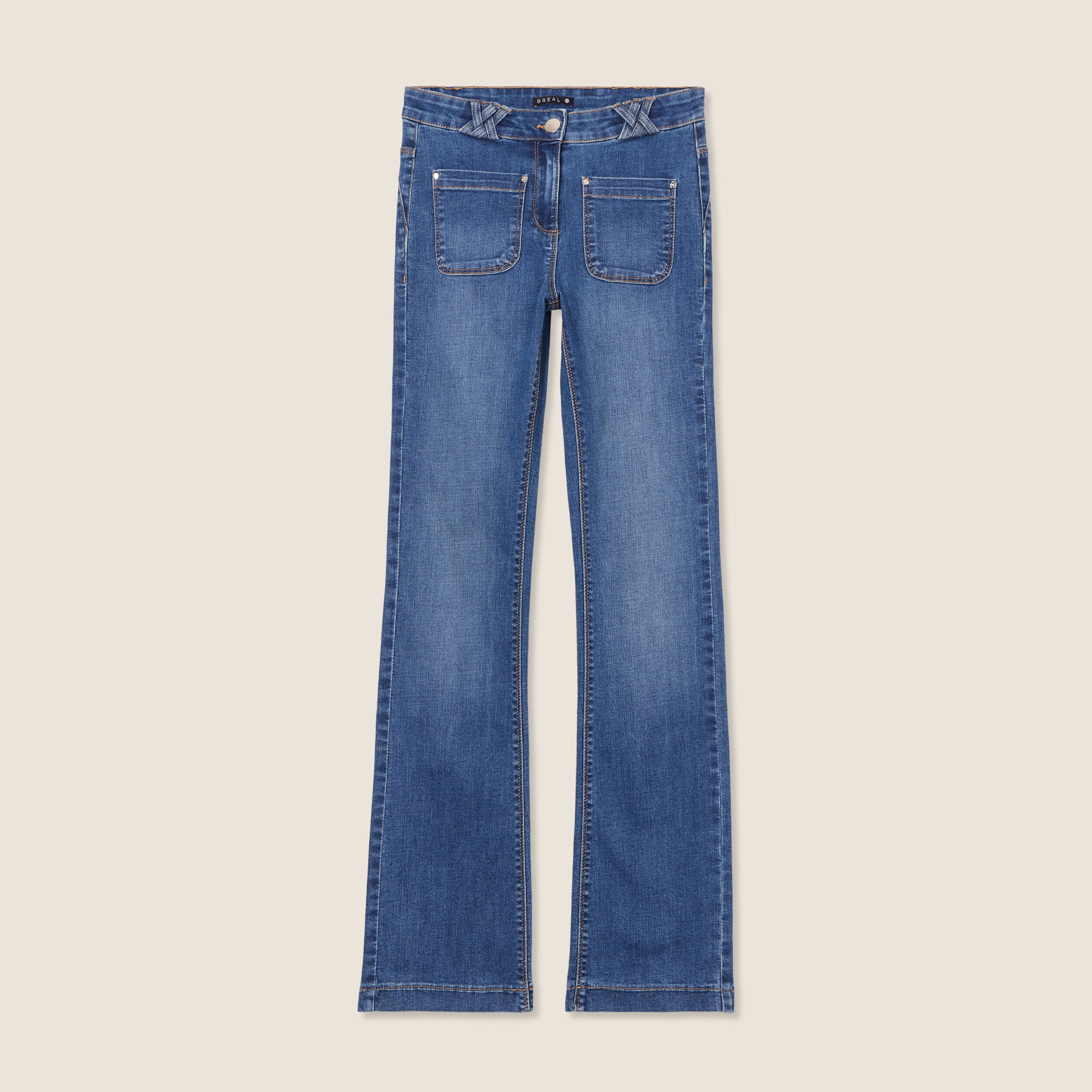 Jean bootcut taille standard denim stone femme