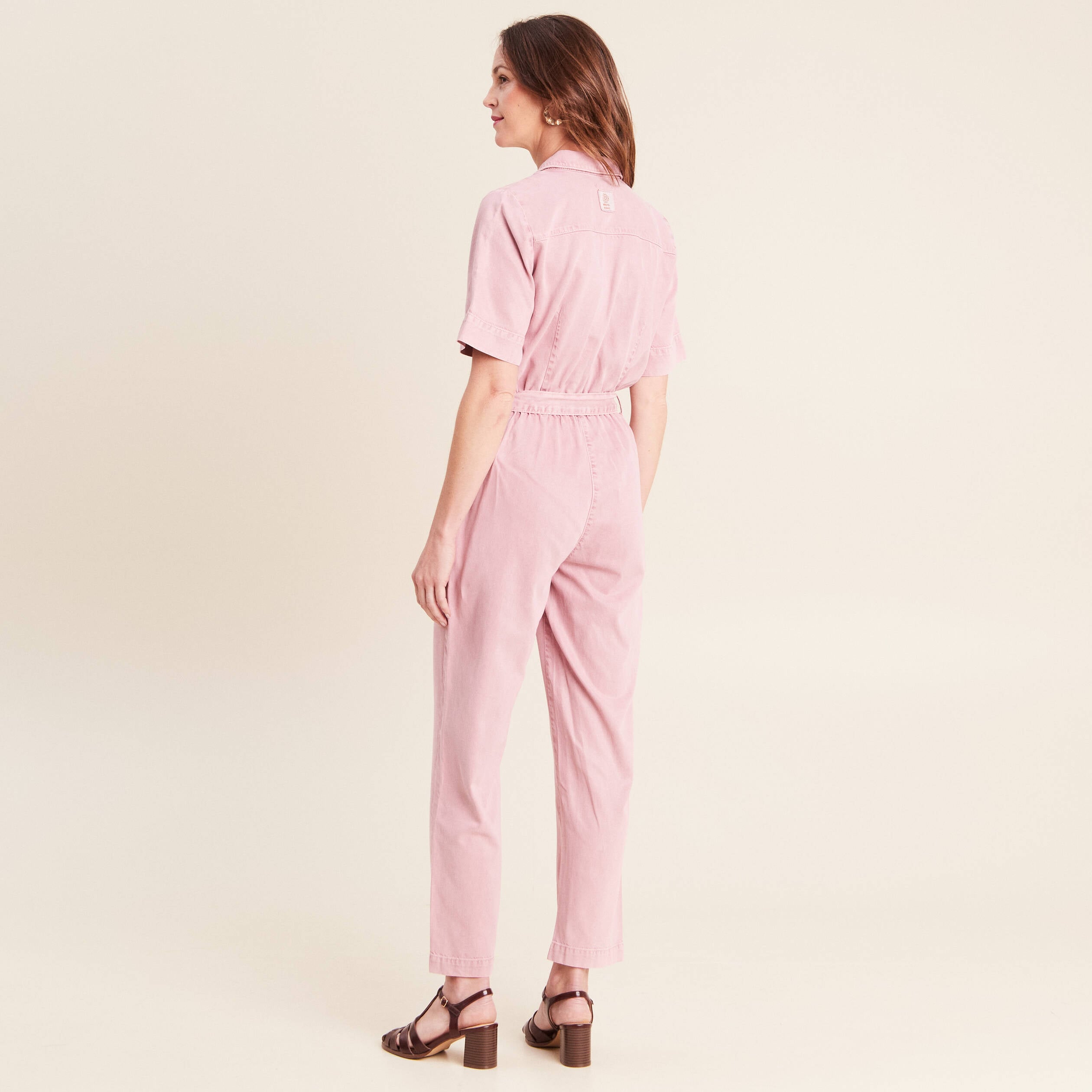 Combinaison fluide rose femme
