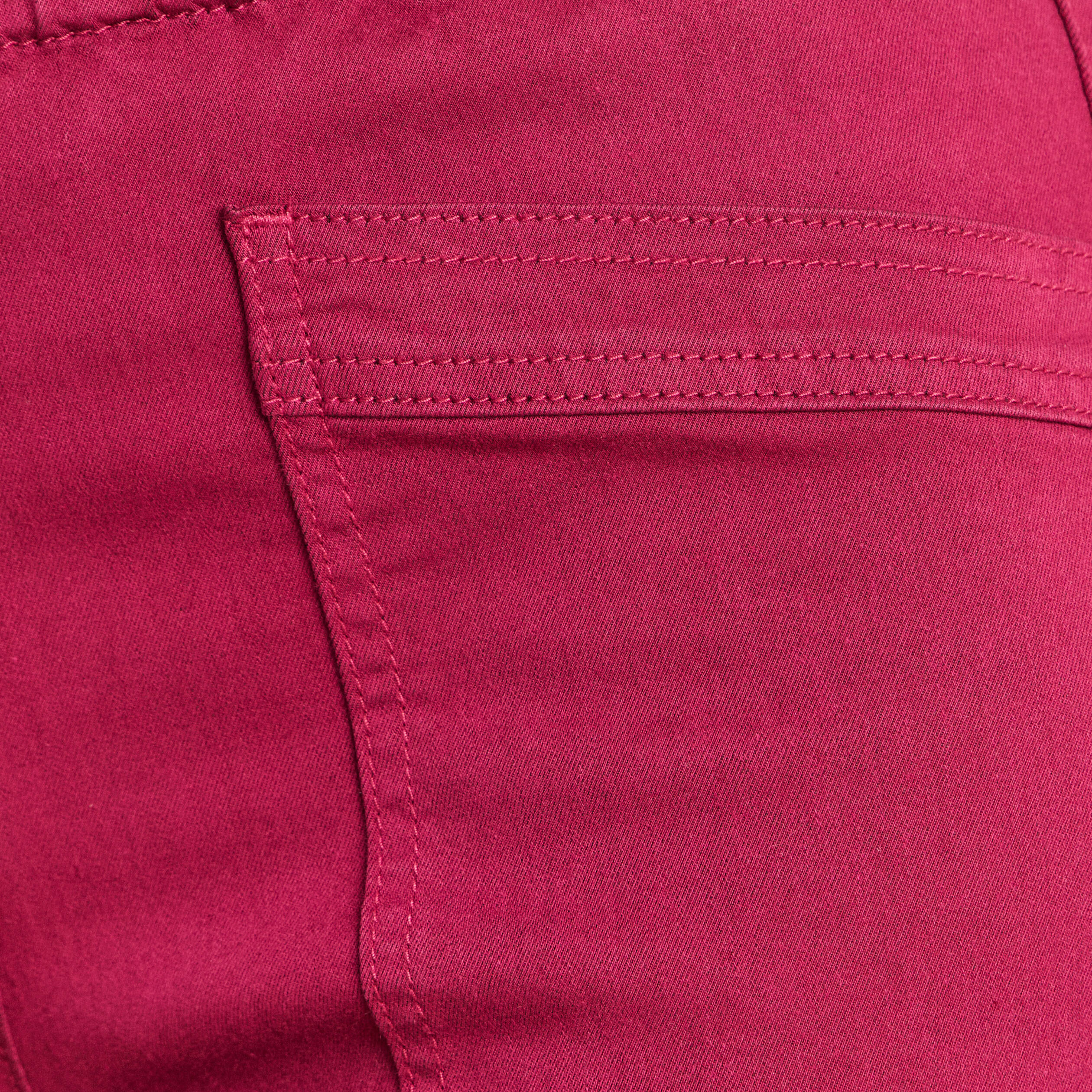 Pantalon coupe mom 7/8&egrave;me rouge fonc&eacute; femme