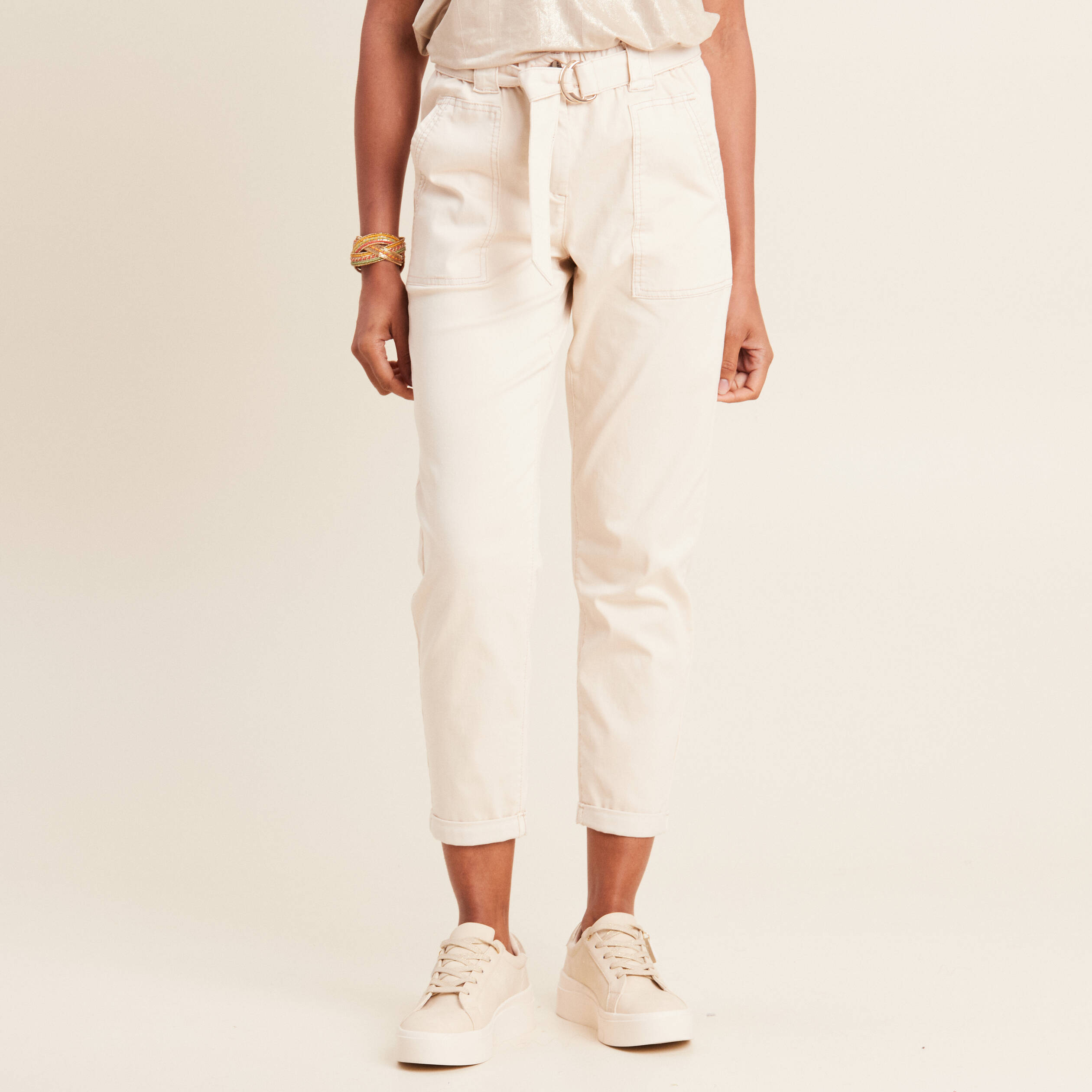 pantalon large 78eme ivoire femme Pantalon large 7/8ème ivoire femme