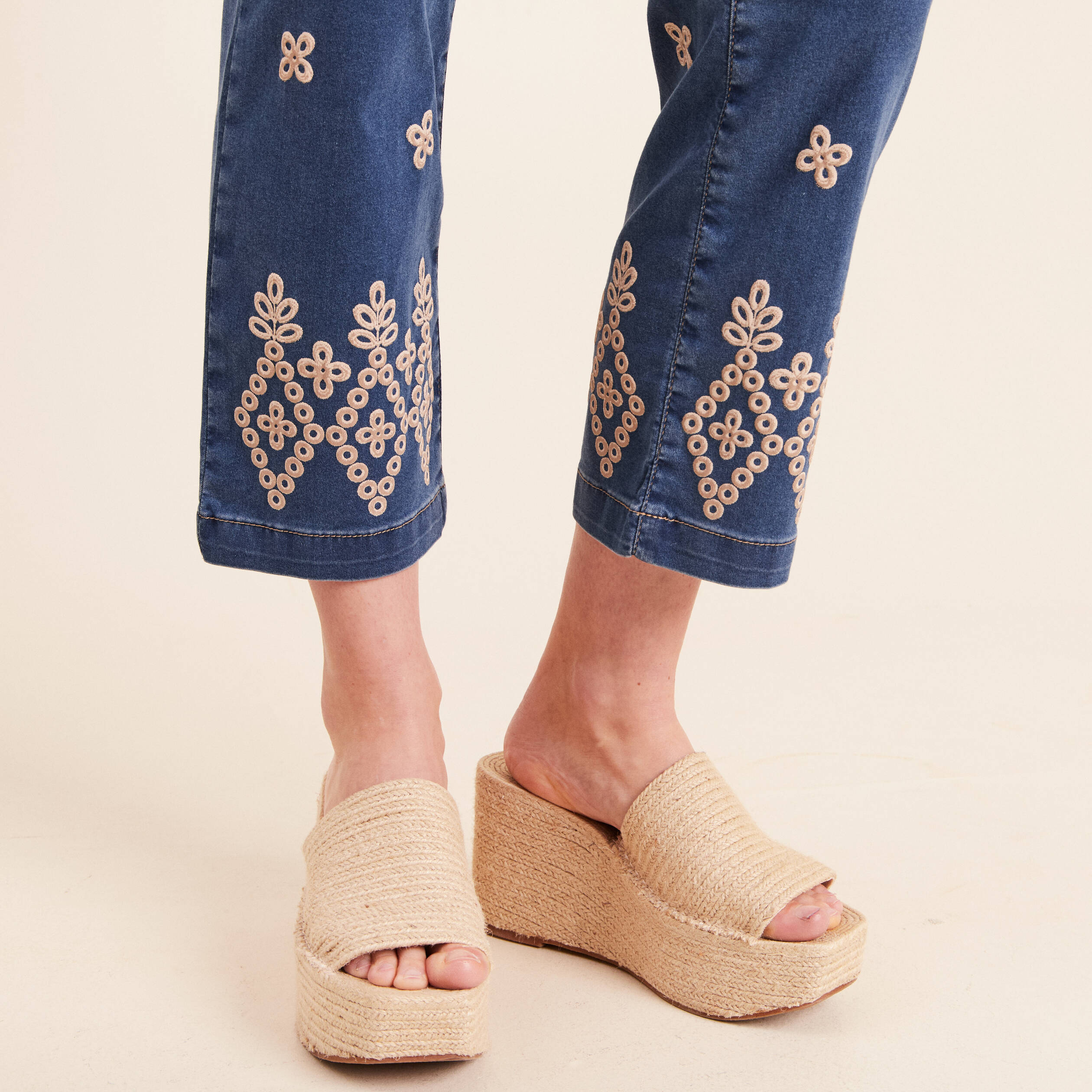 Pantalon magique Le L&eacute;ger coupe droite bleu femme