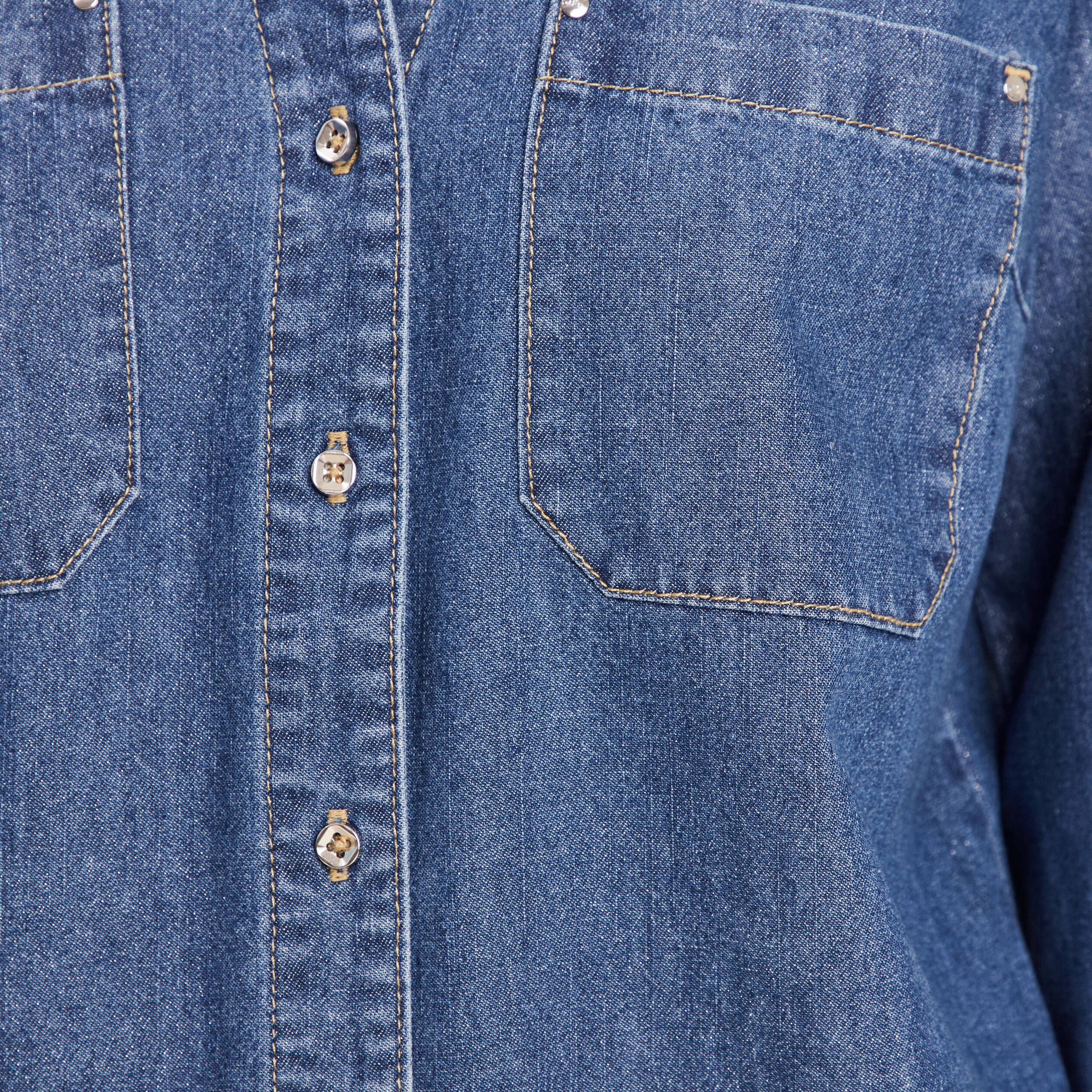 chemise manches longues jean denim stone femme Chemise manches longues jean denim stone femme