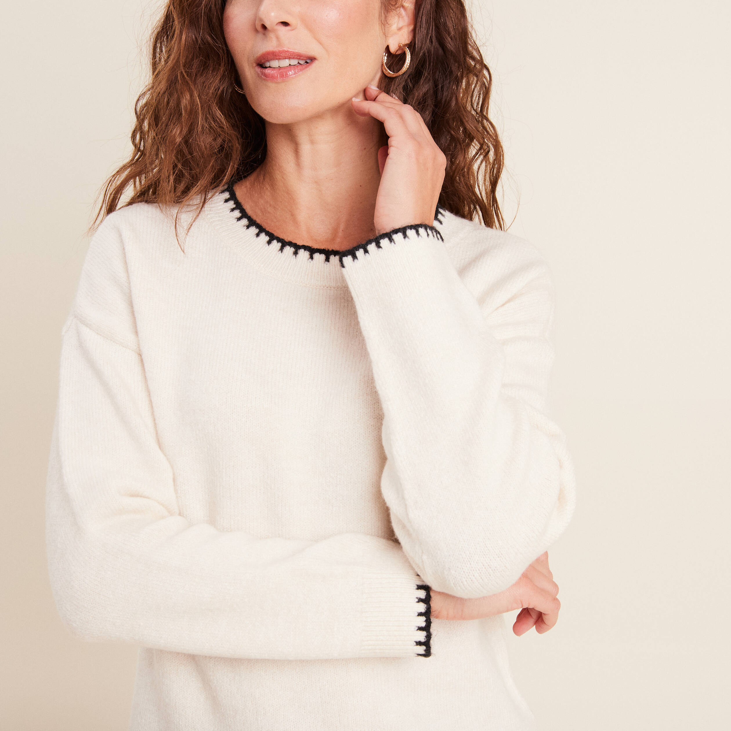pull manches longues ecru femme Pull manches longues ecru femme
