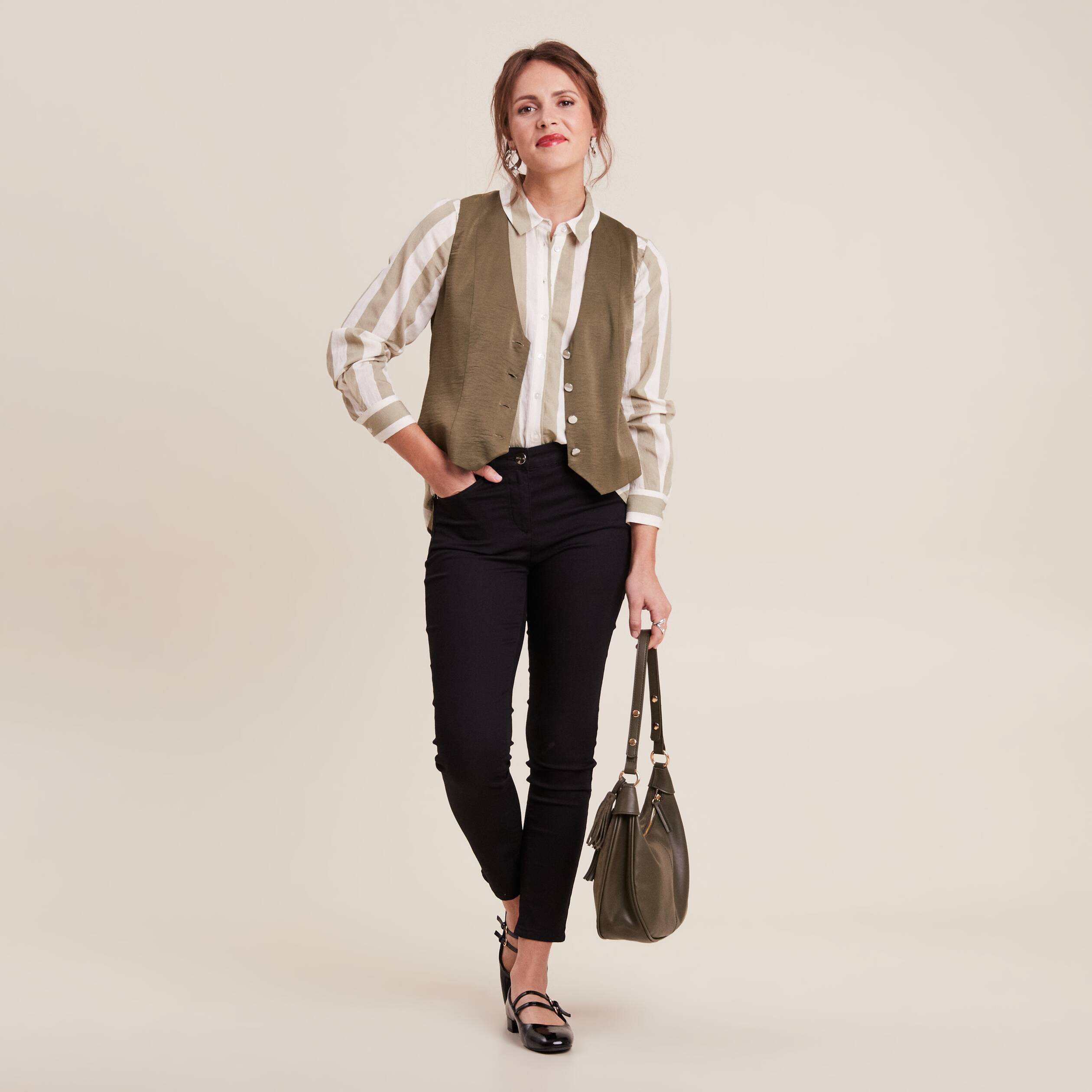 chemise manches longues vert kaki femme Chemise manches longues vert kaki femme