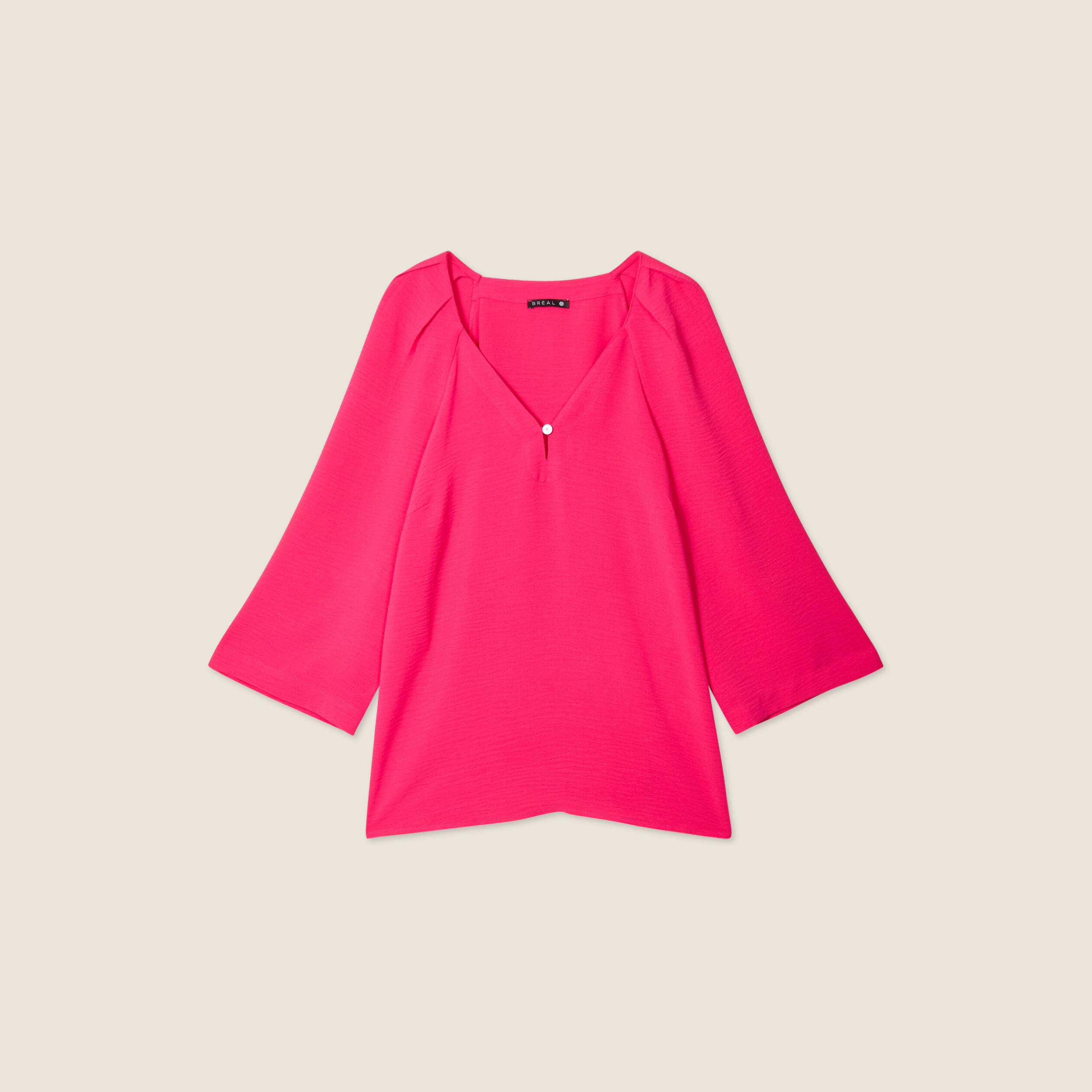 blouse manches 34 rose fushia femme Blouse manches 3/4 rose fushia femme