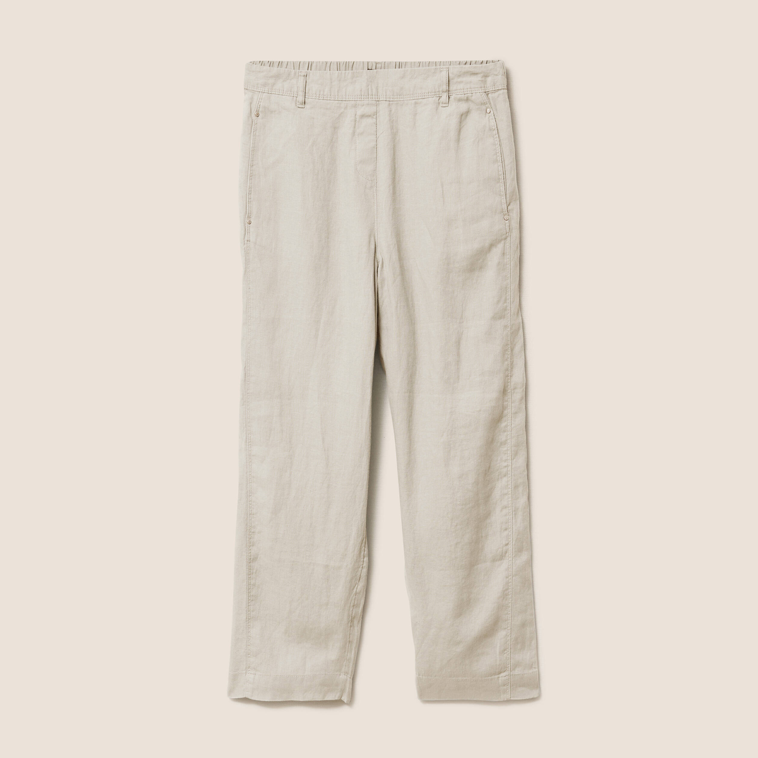 Pantalon large 7/8&egrave;me taille haute vert clair femme