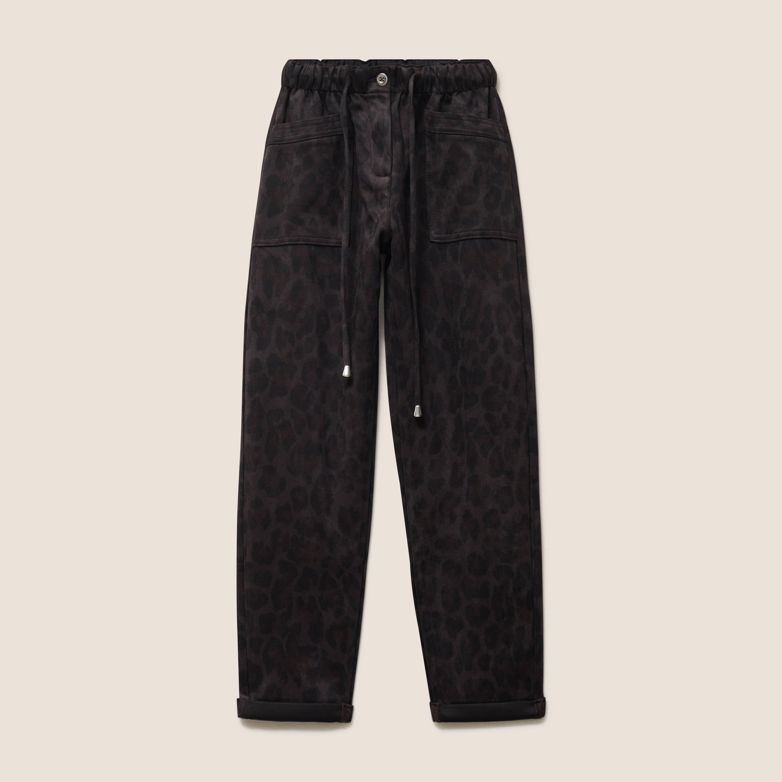 Pantalon coupe mom 7/8&egrave;me vert kaki femme