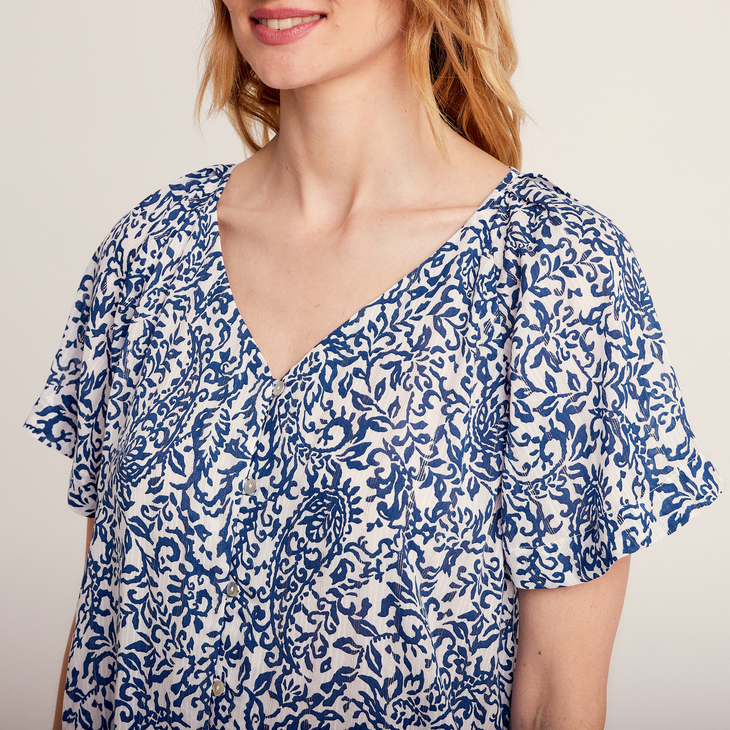 blouse manches courtes blanc femme Blouse manches courtes blanc femme