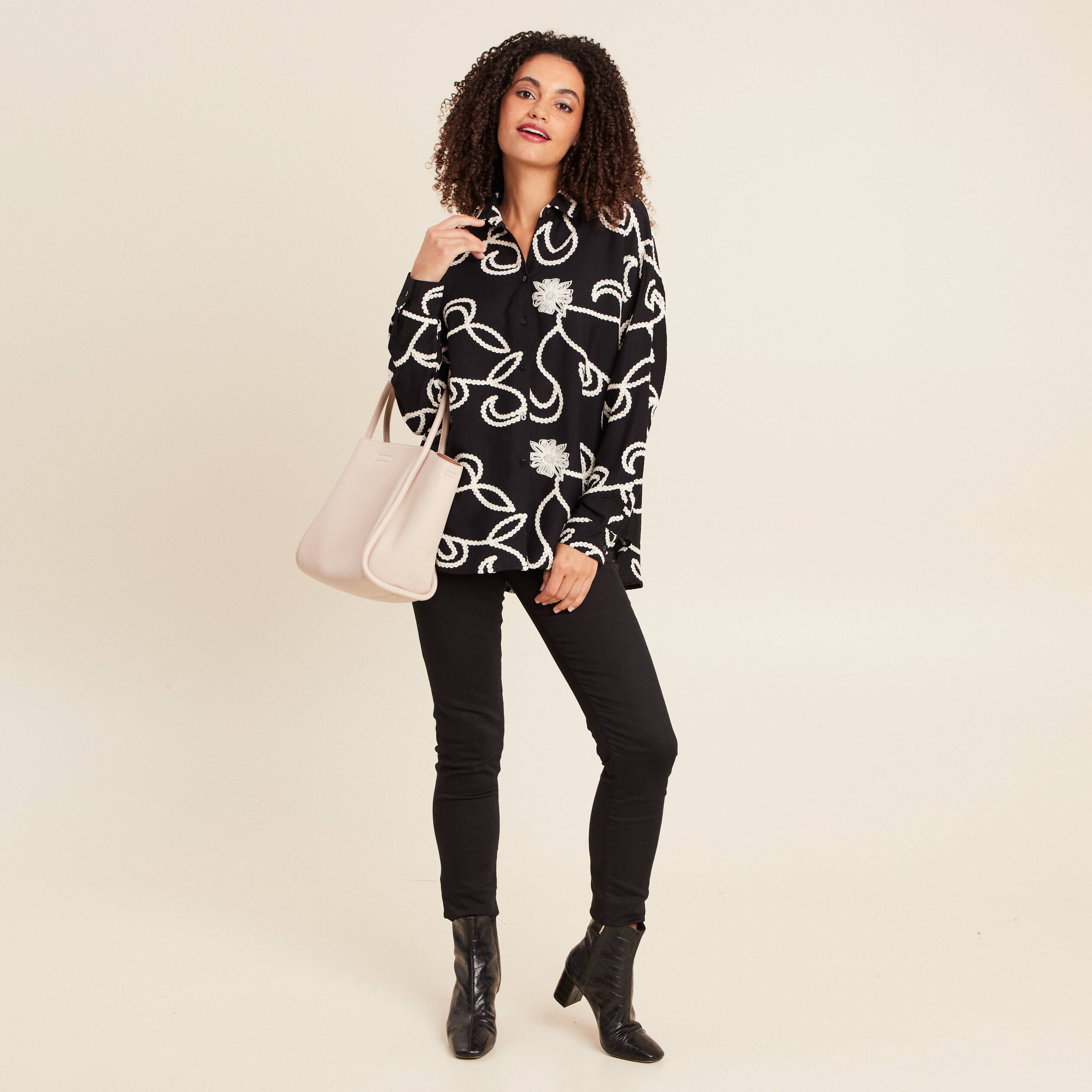 Chemise Femme RES Equestrian - Manches Longues, 1/4 Zip, Col Haut - Noire - Taille S