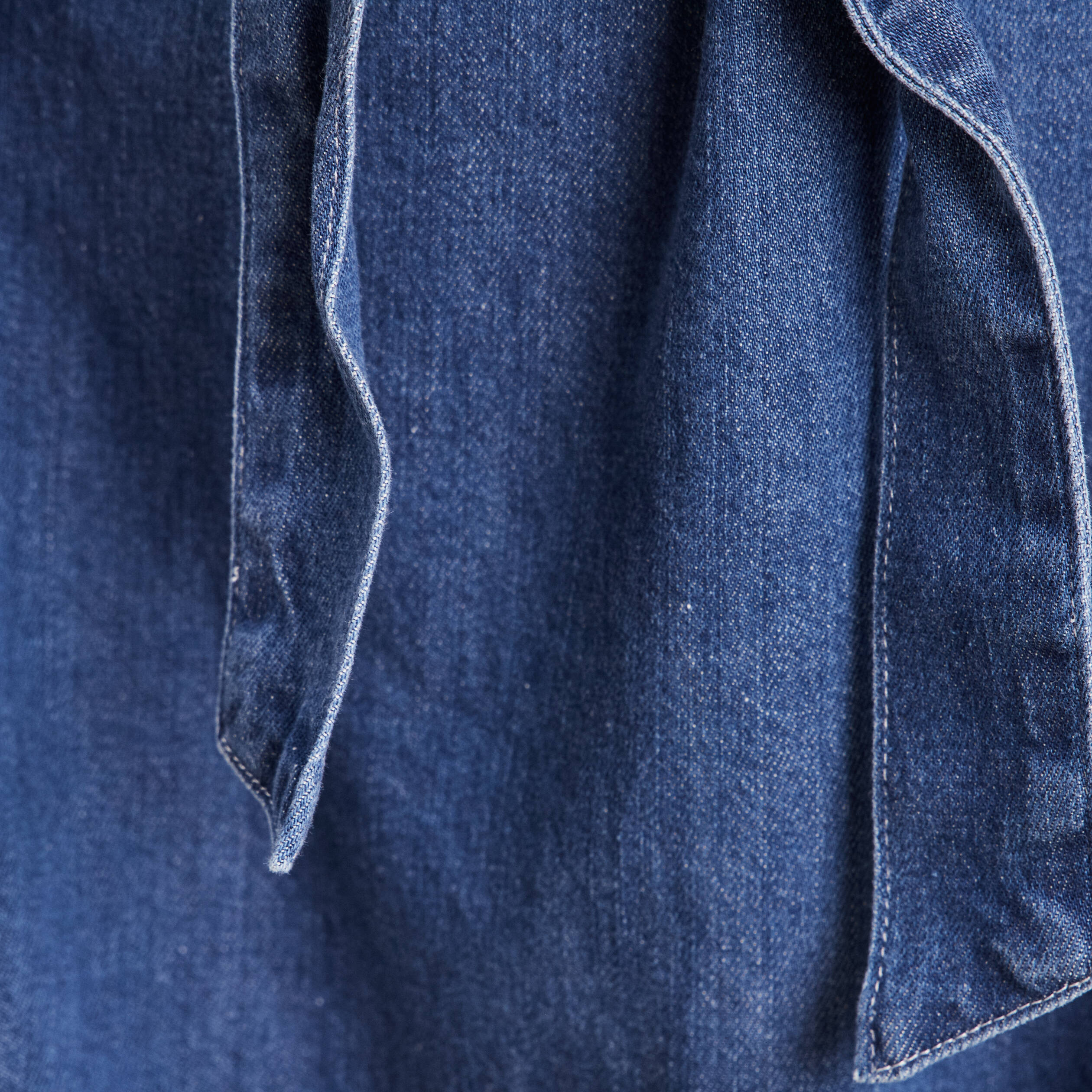 Robe droite courte manches tr&egrave;s courtes denim double stone femme