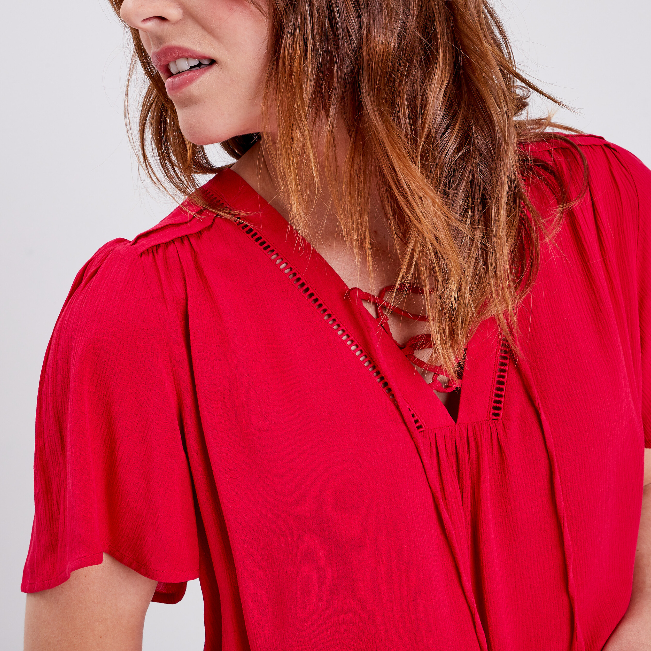 blouse manches courtes rose framboise femme Blouse manches courtes rose framboise femme