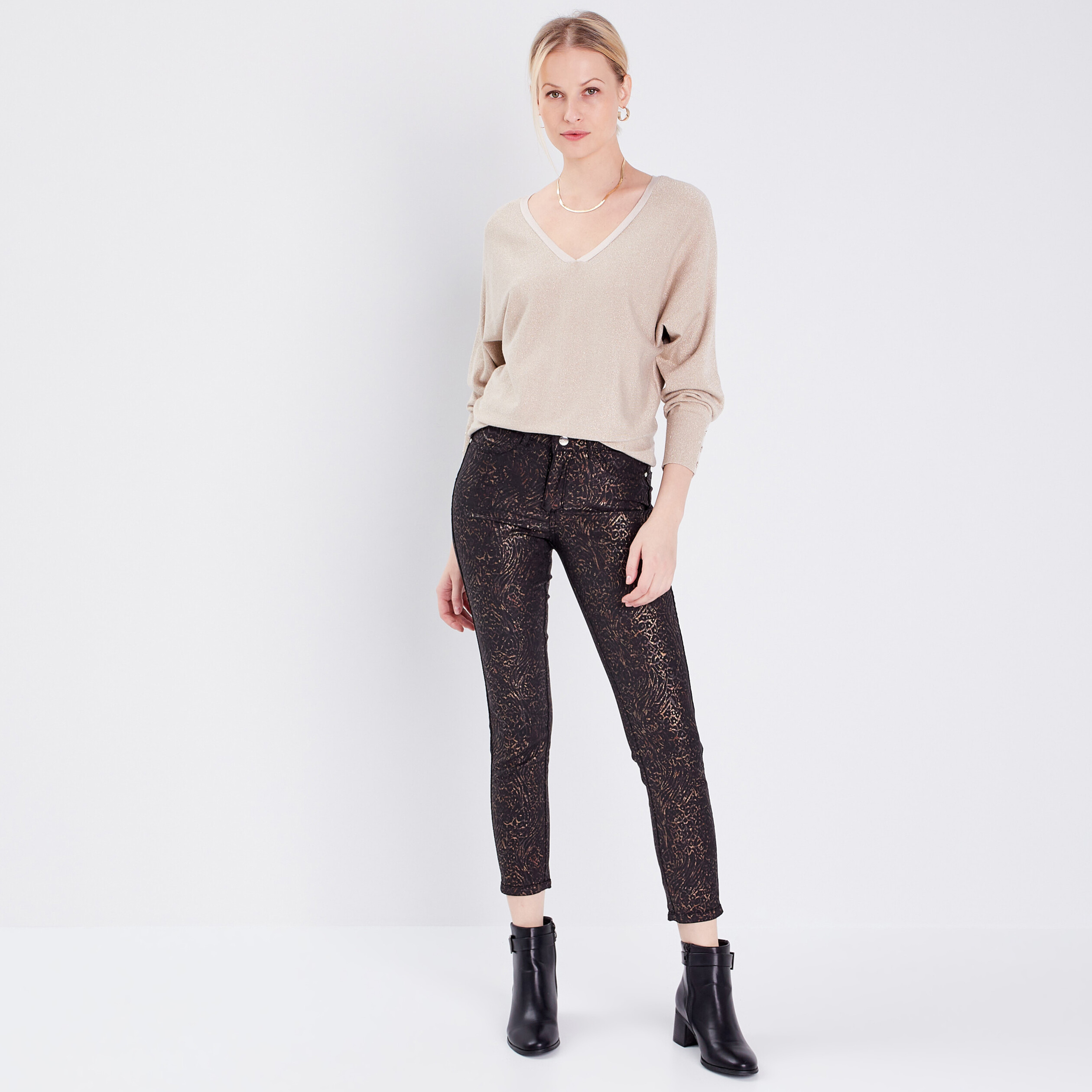 Pantalon ajuste reversible noir femme Vibs