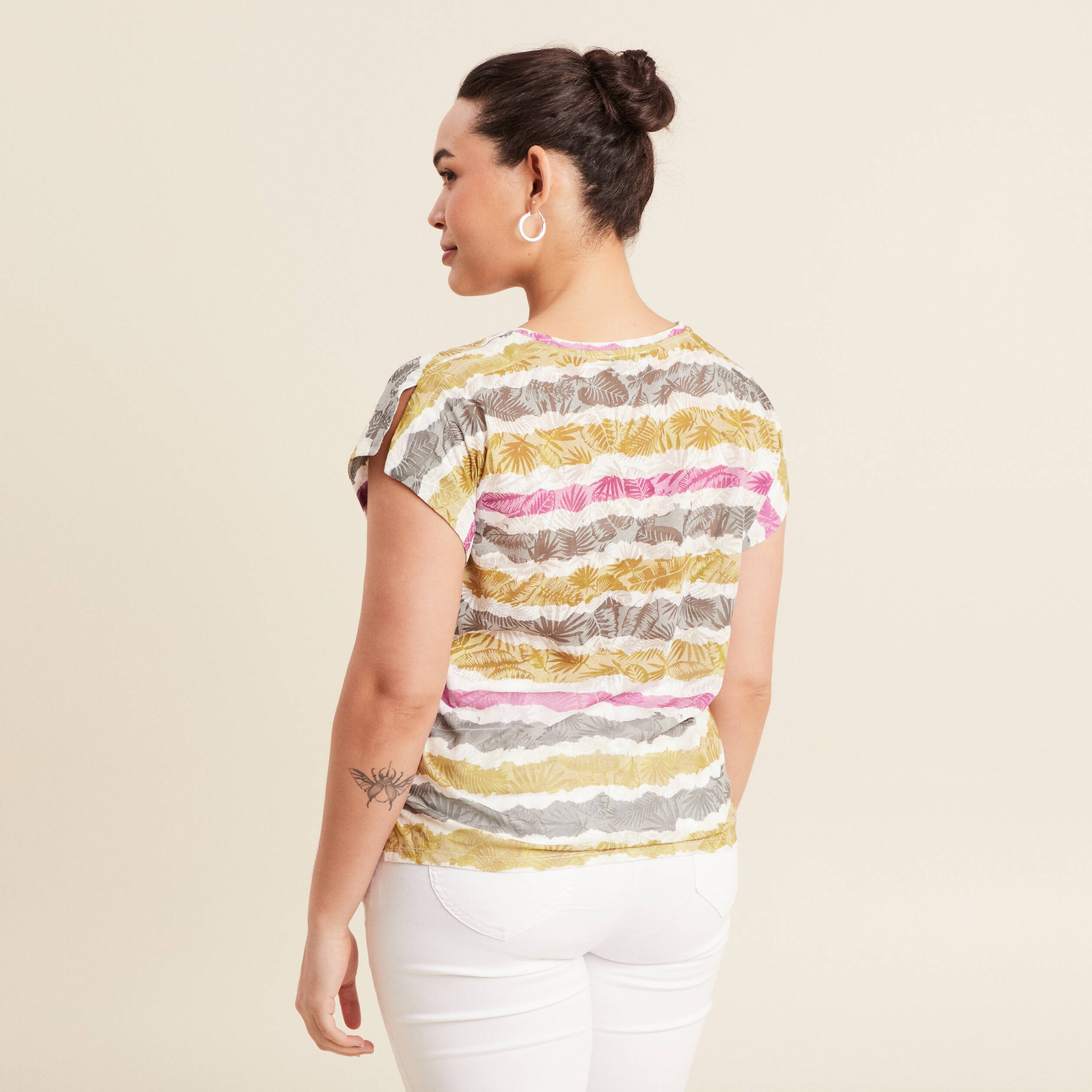 t shirt manches courtes beige femme T-shirt manches courtes beige femme