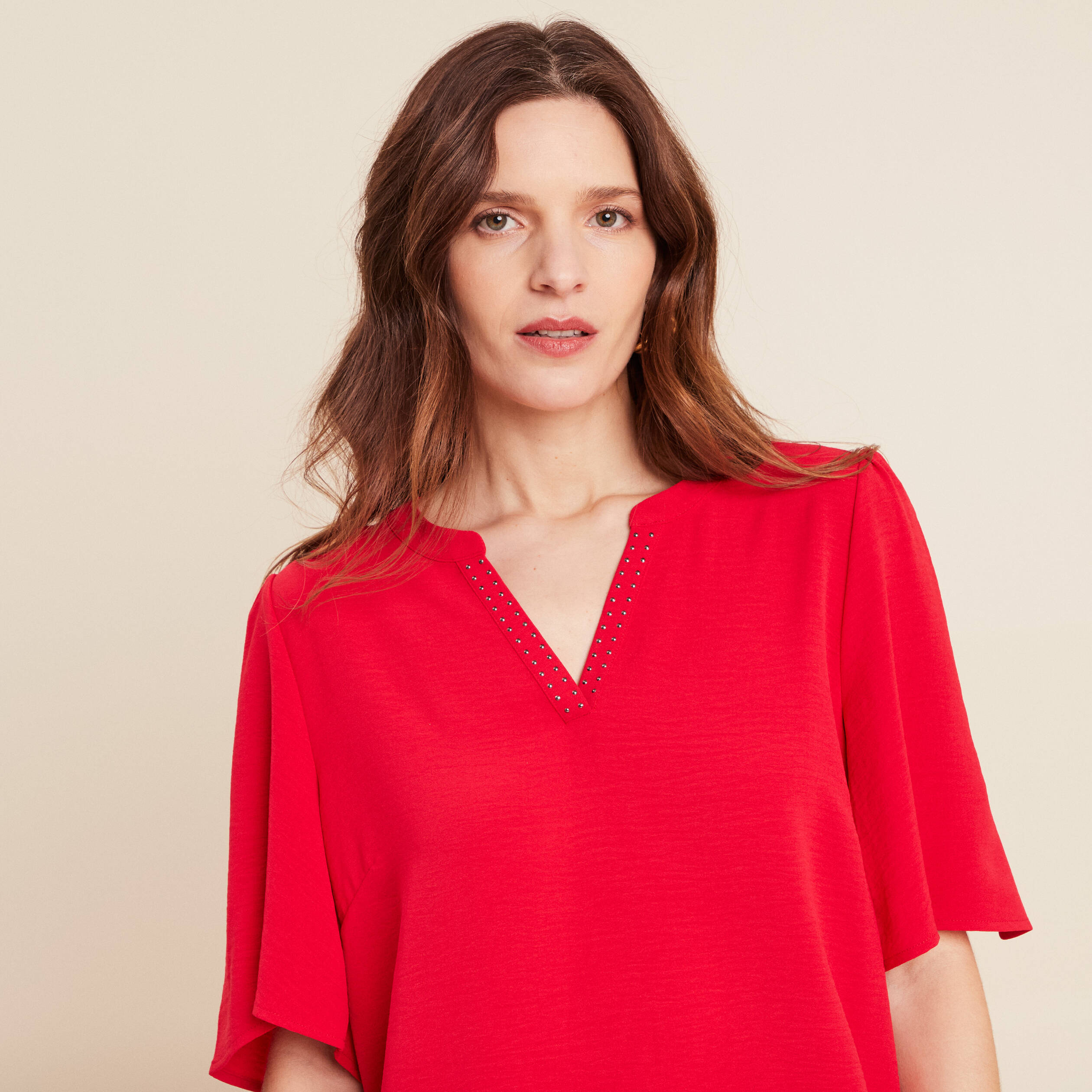 t shirt manches courtes rouge femme T-shirt manches courtes rouge femme