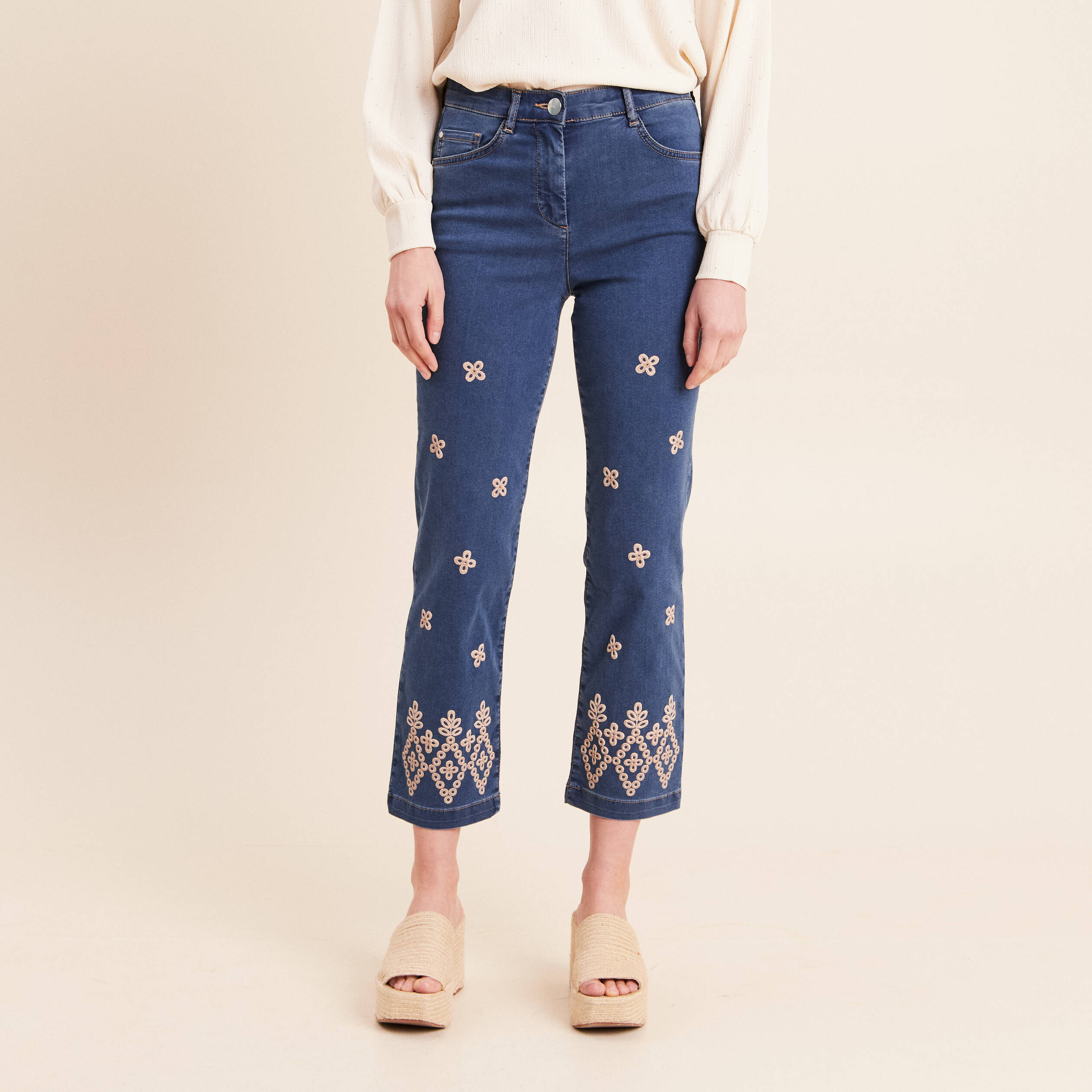 Pantalon magique Le L&eacute;ger coupe droite bleu femme
