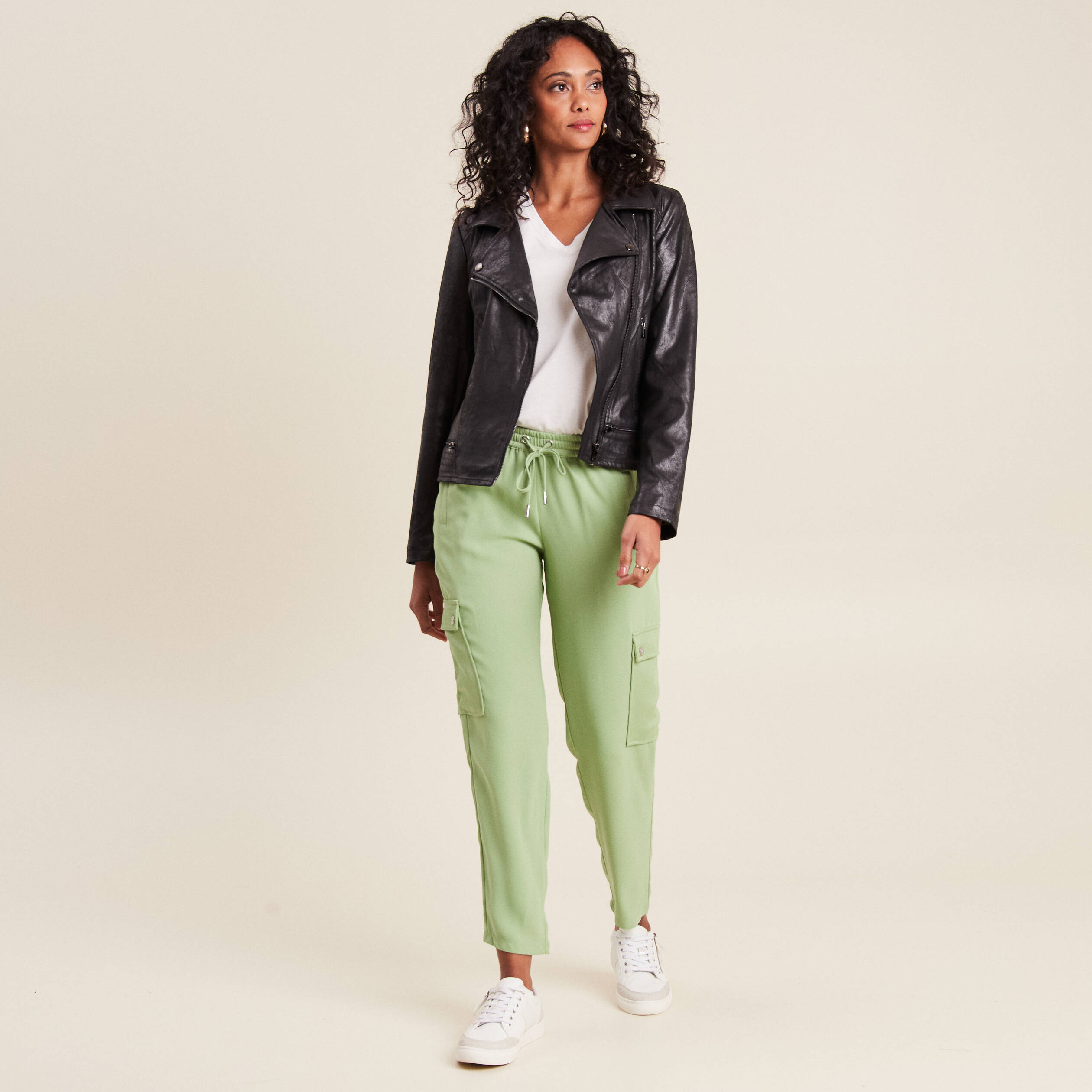 pantalon cargo vert emeraude femme Pantalon cargo vert émeraude femme