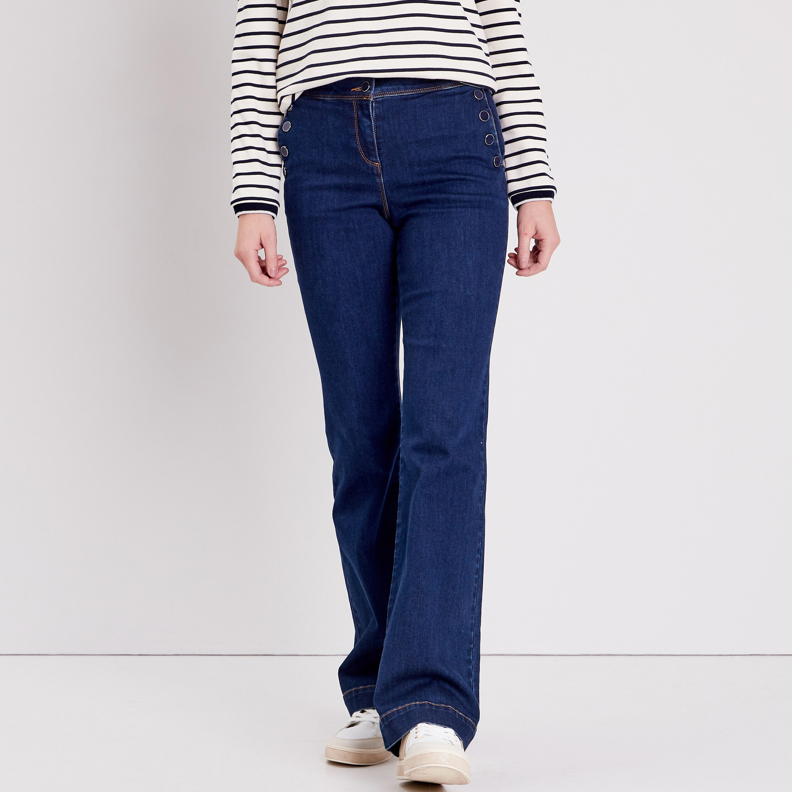 jean bootcut taille haute denim stone femme Jean bootcut taille haute denim stone femme